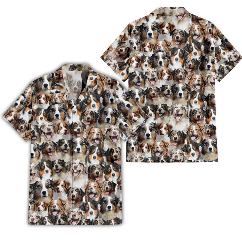 Australian Shepherd Full Face Hawaiian Shirt & Short