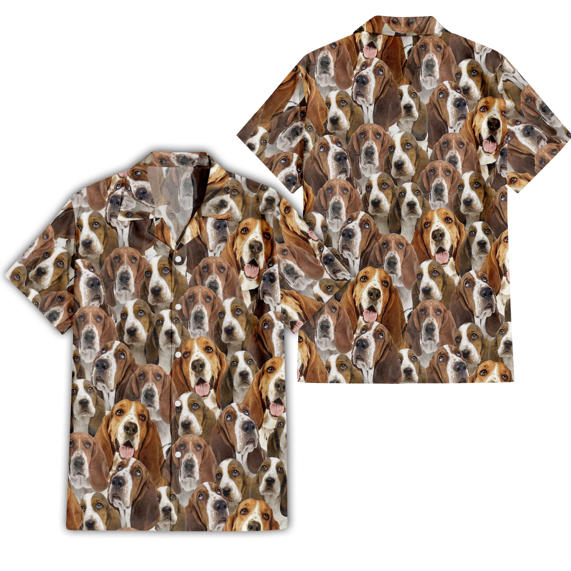 Basset Hound Full Face Hawaiian Shirt & Short