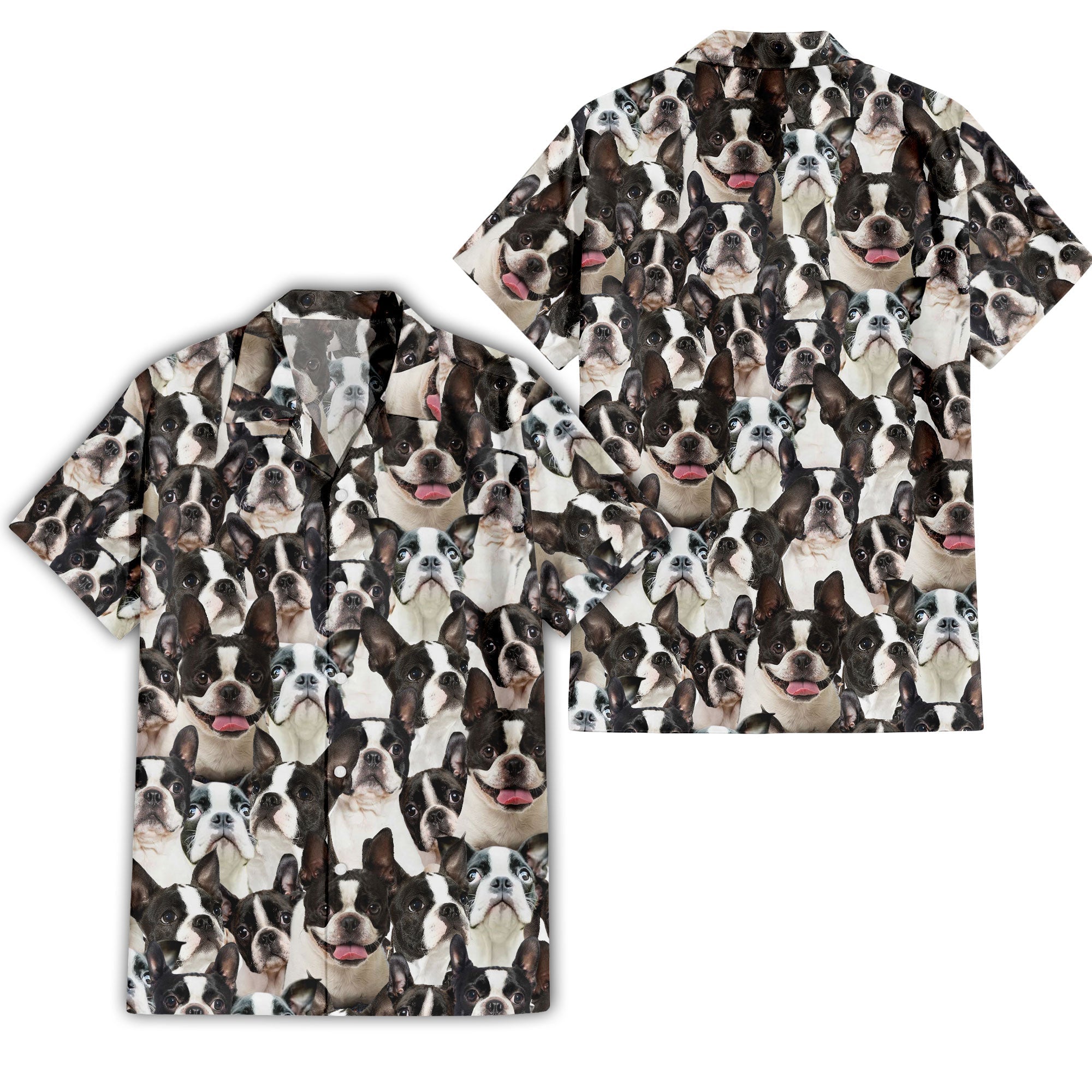 Boston Terrier Full Face Hawaiian Shirt & Short
