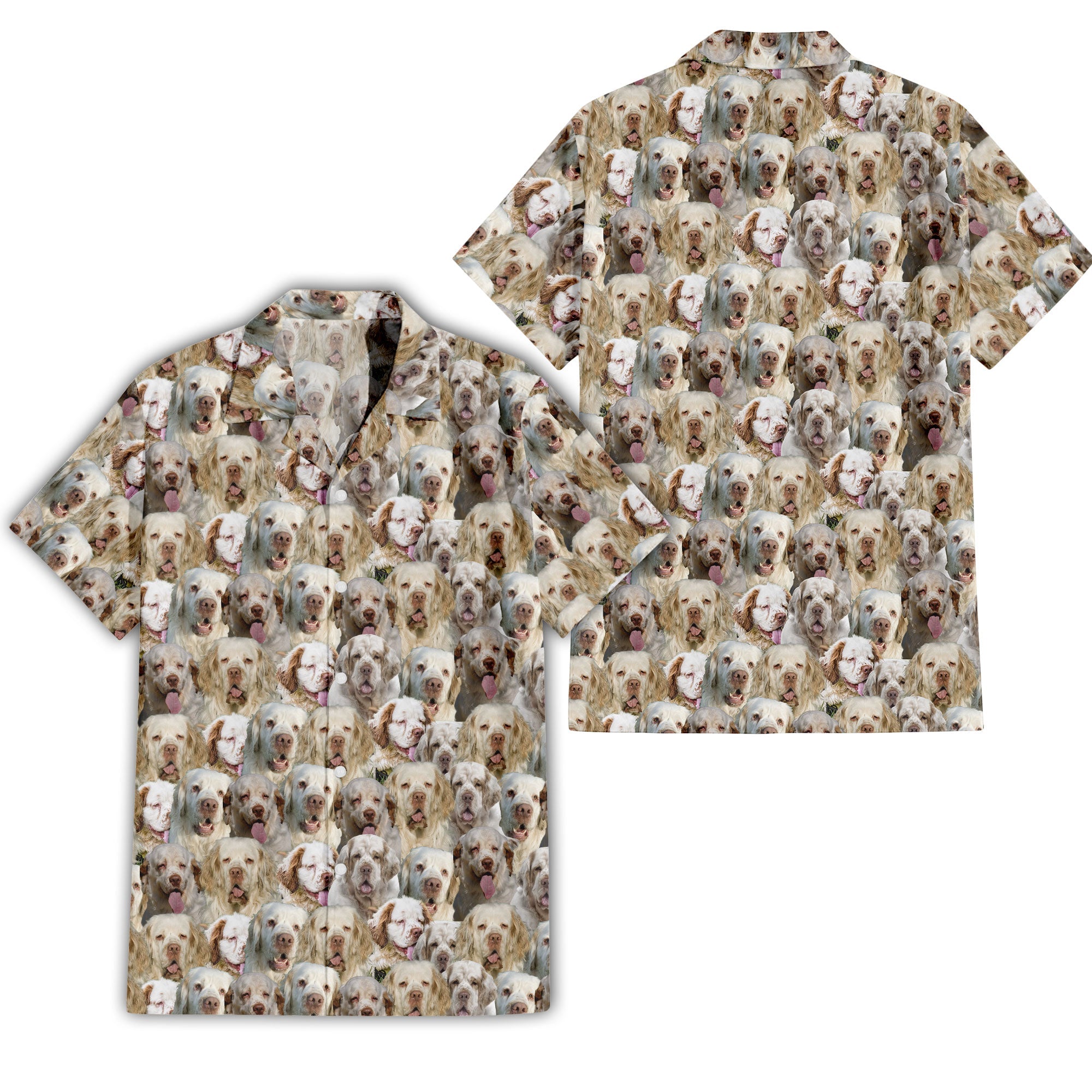 Clumber Spaniel Full Face Hawaiian Shirt & Short