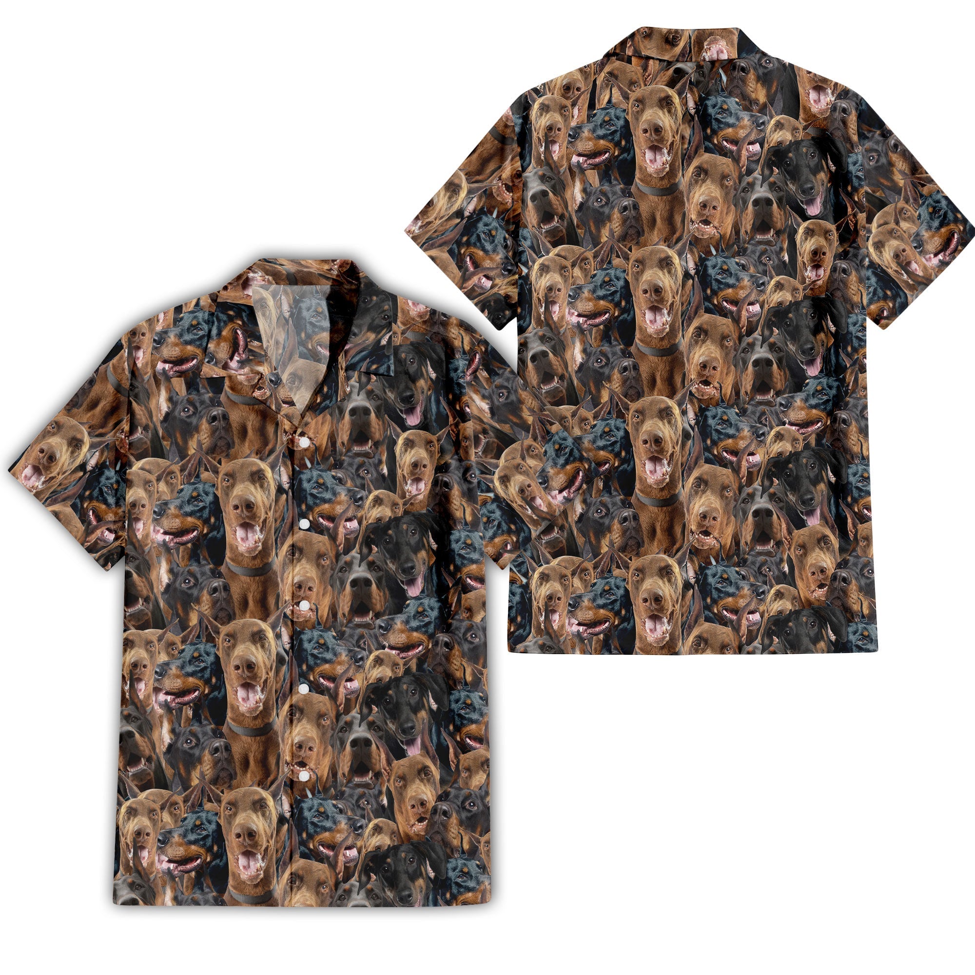 Doberman Pinscher Full Face Hawaiian Shirt & Short