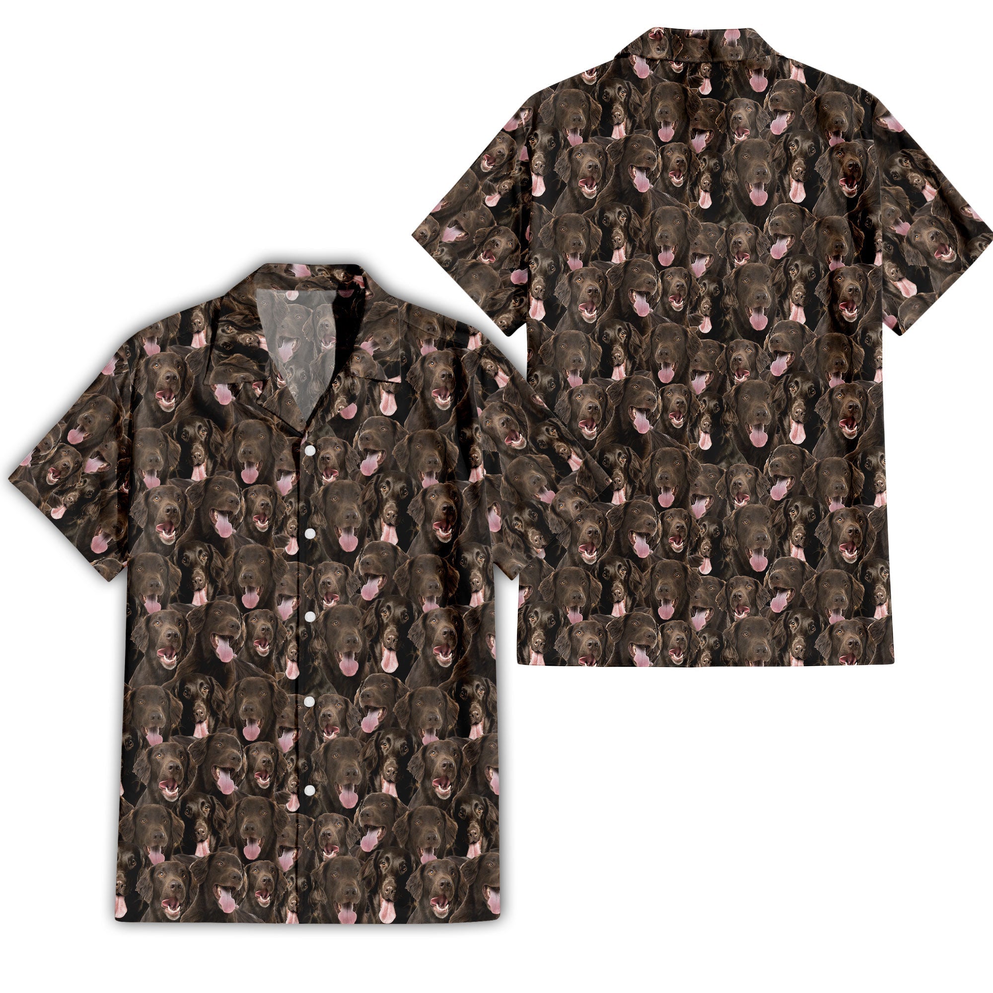 Flat Coated Retriever Full Face Hawaiian Shirt & Short