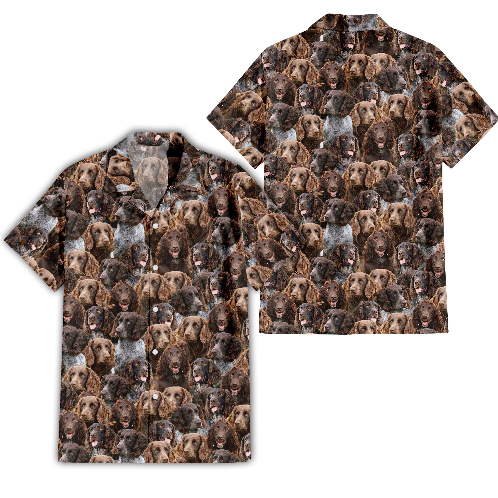 German Spaniel - Golden Retriever Full Face Hawaiian Shirt & Short