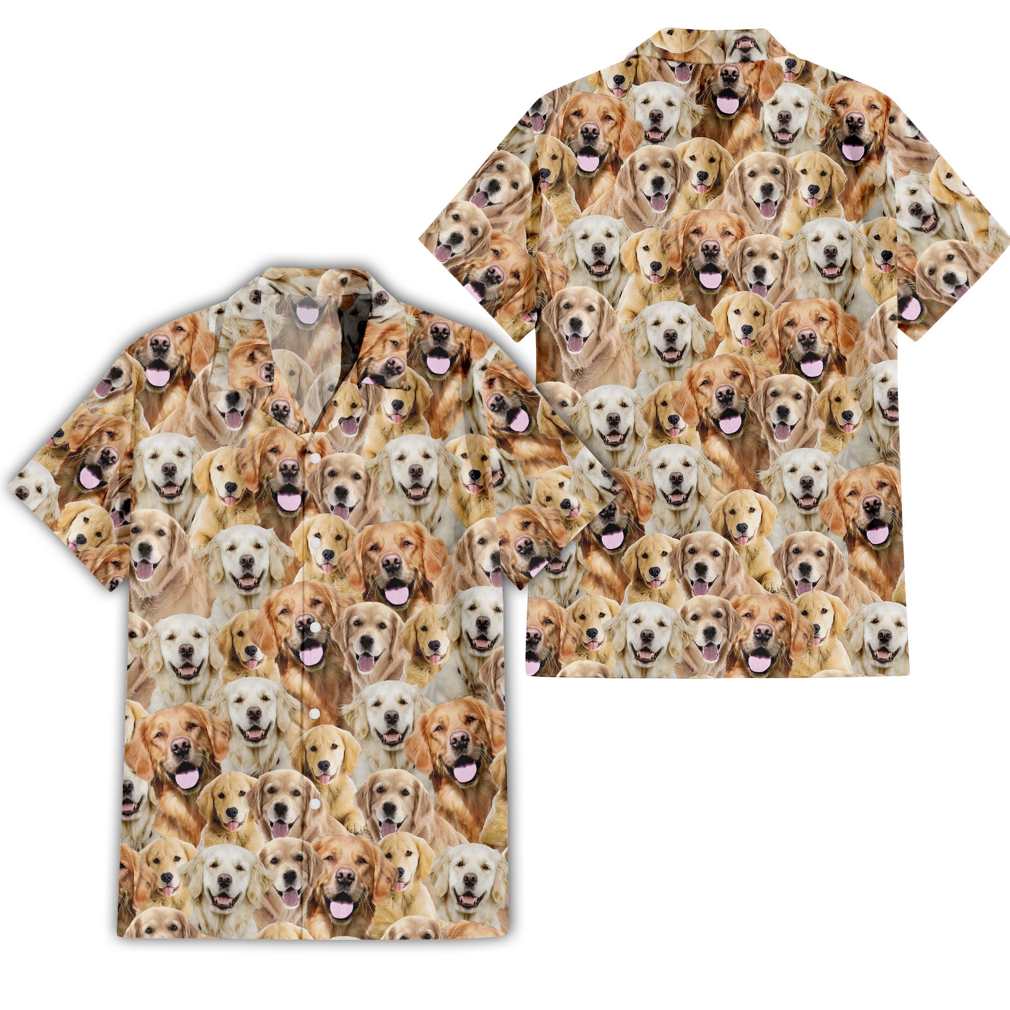 Golden Retriever Full Face Hawaiian Shirt & Short