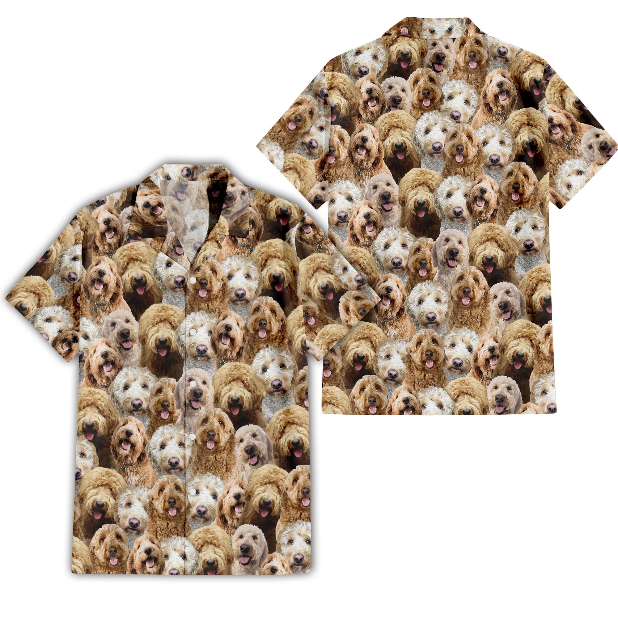 Goldendoodle Full Face Hawaiian Shirt & Short