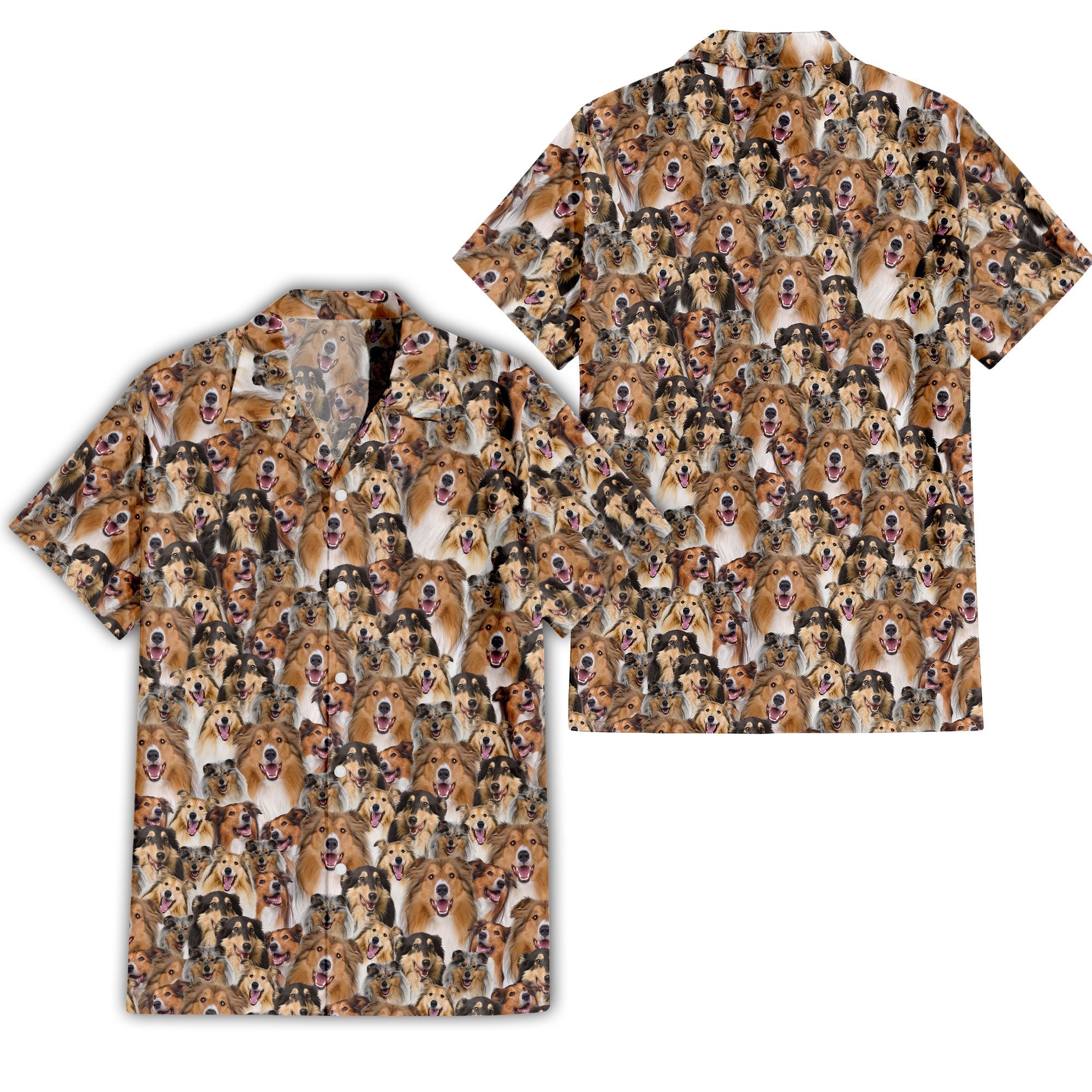 Rough Collie Full Face Hawaiian Shirt & Short