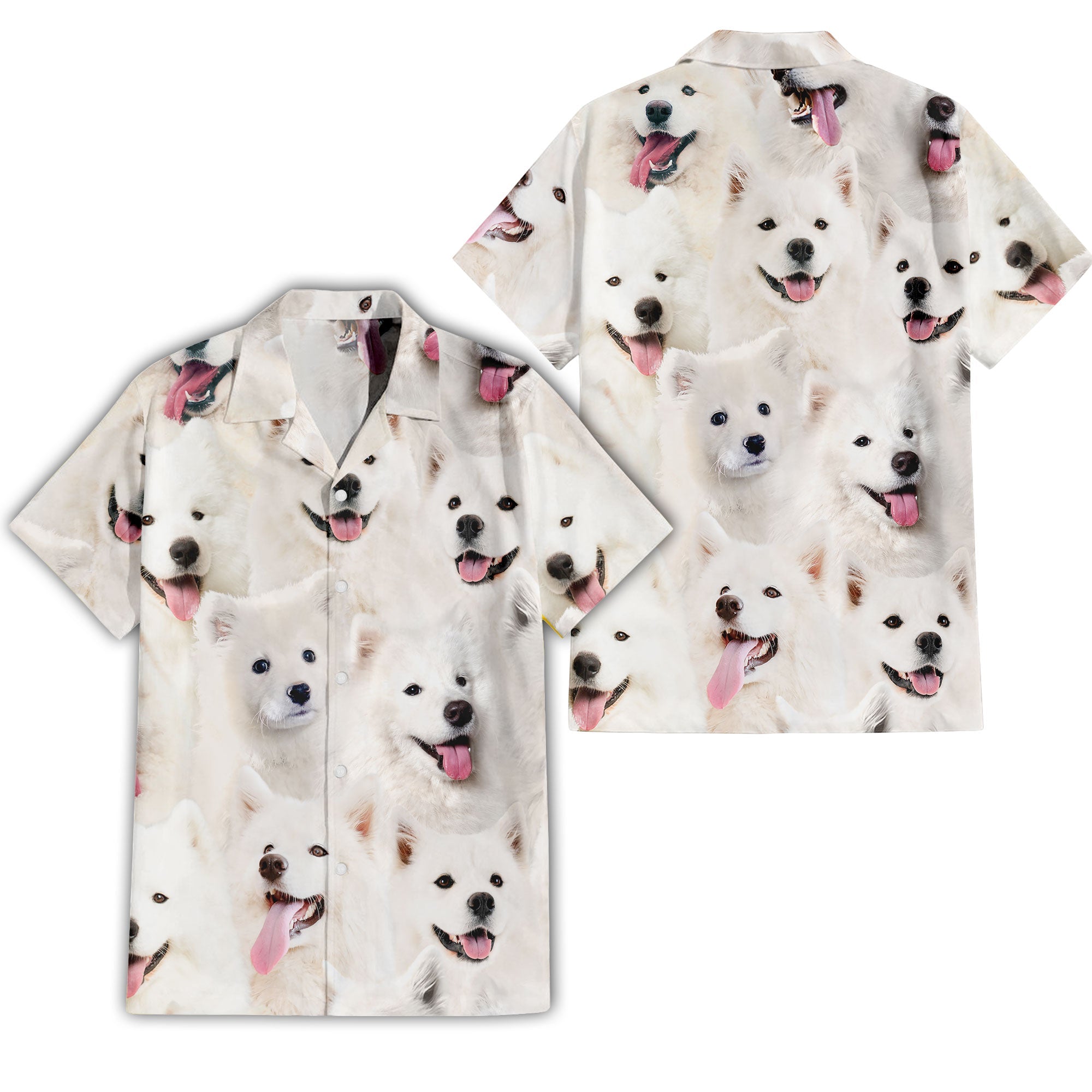 Samoyed Full Face Hawaiian Shirt & Short