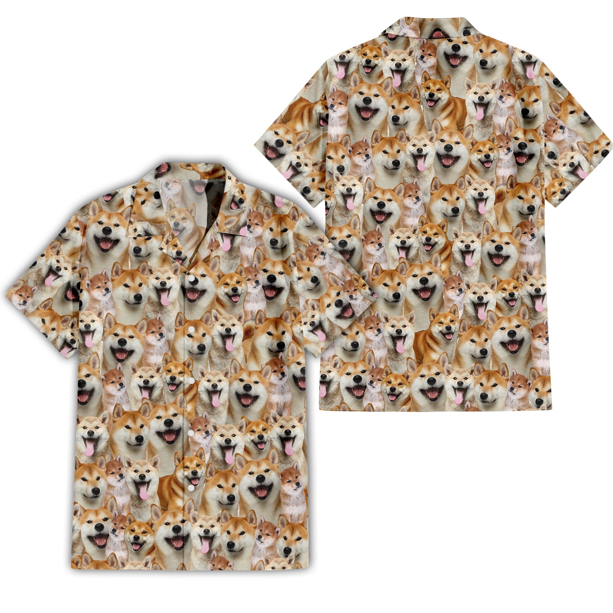 Shiba Inu Full Face Hawaiian Shirt & Short
