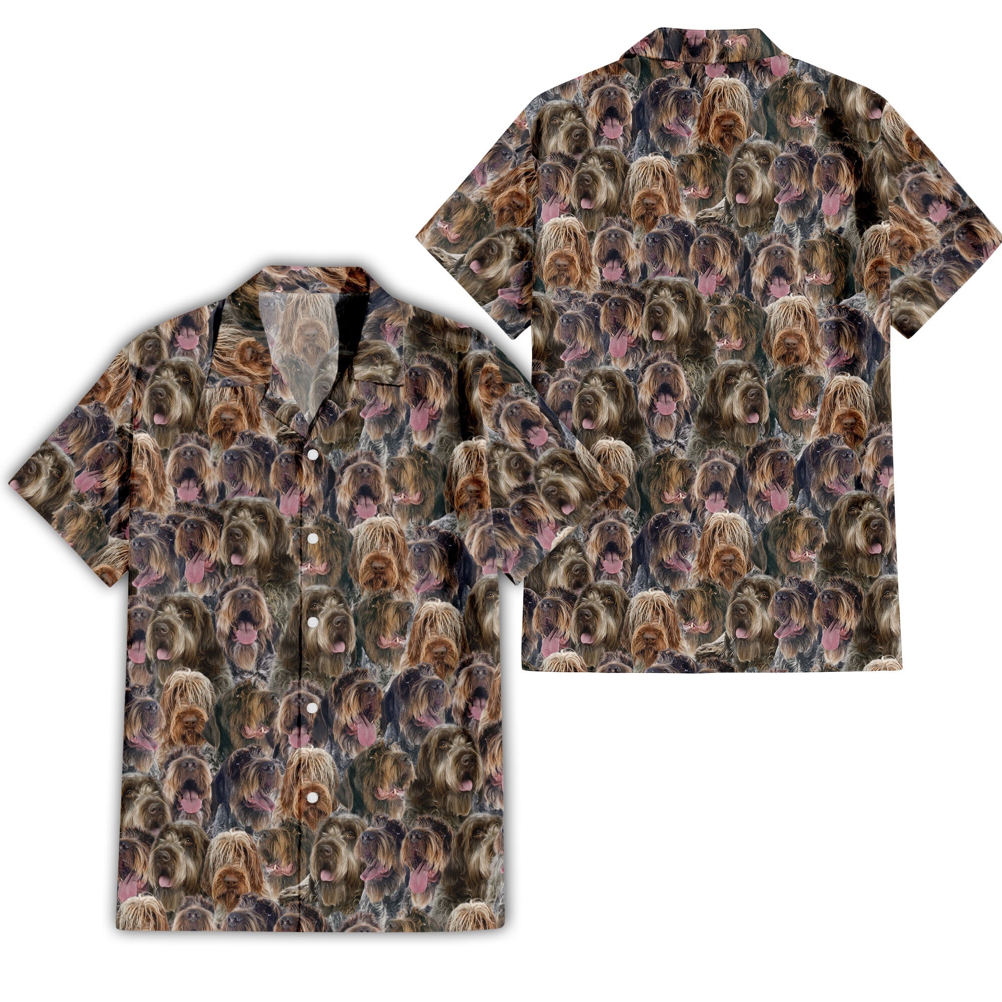 Wirehaired Pointing Griffo Full Face Hawaiian Shirt & Short