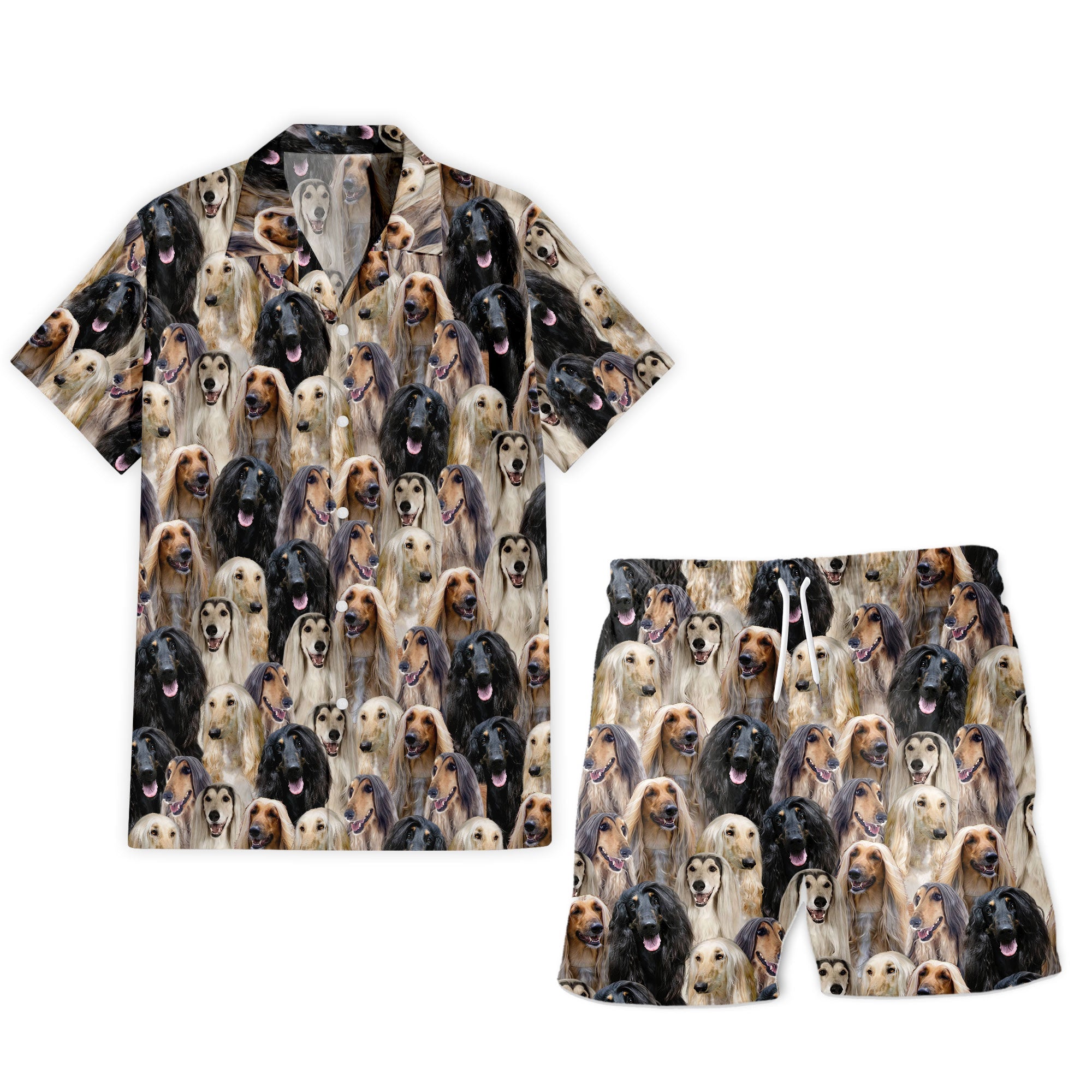 Afghan Hound Full Face Hawaiian Shirt & Short
