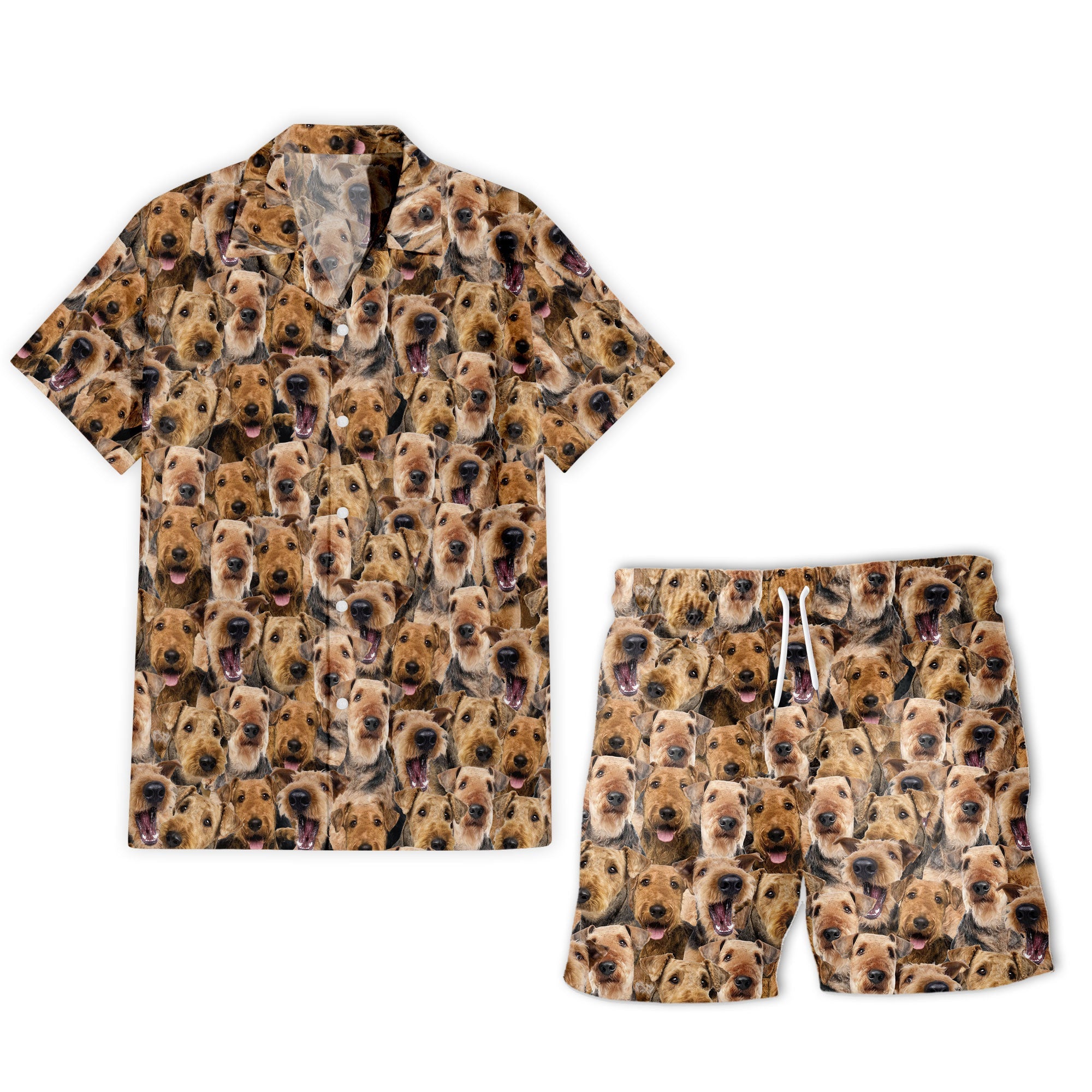 Airedale Terrier Full Face Hawaiian Shirt & Short