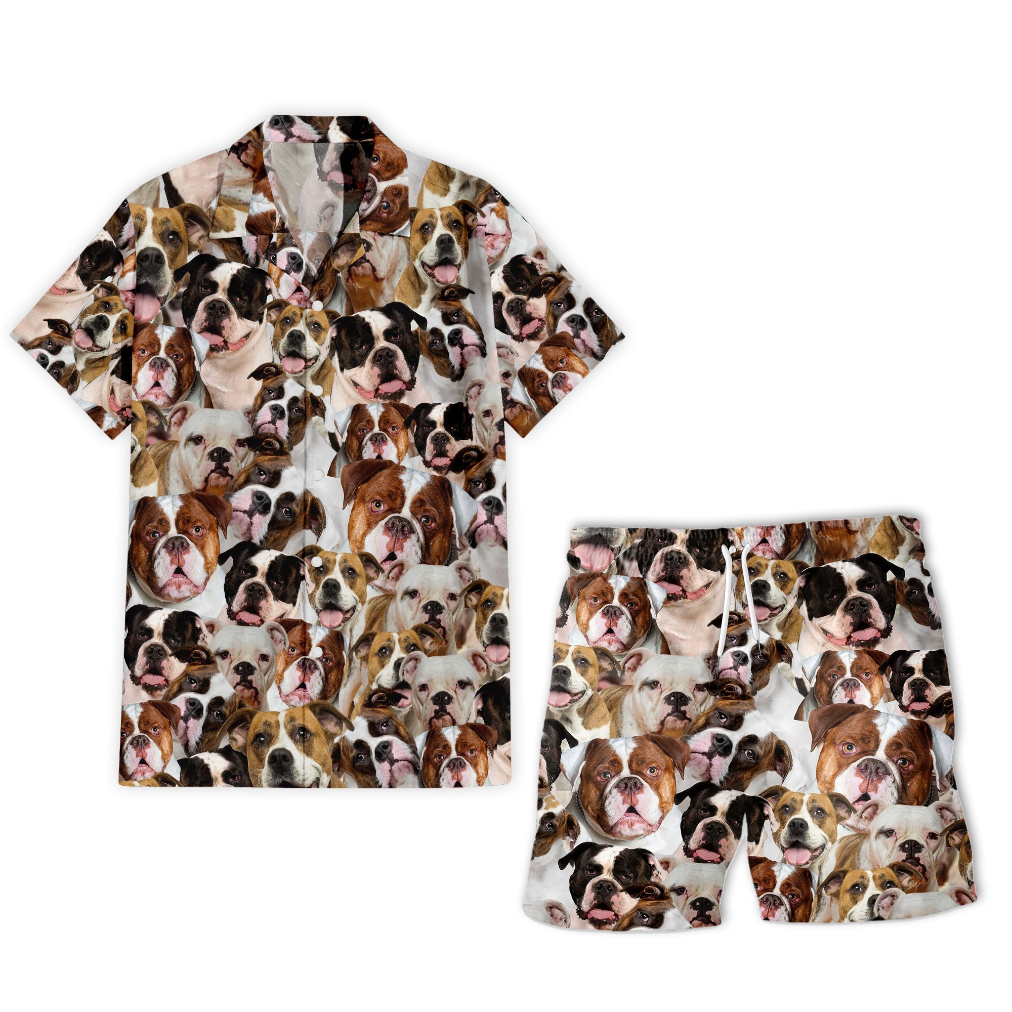 American Bulldog 1 Full Face Hawaiian Shirt & Short