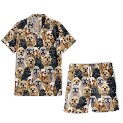 American Cocker Spaniel Full Face Hawaiian Shirt & Short