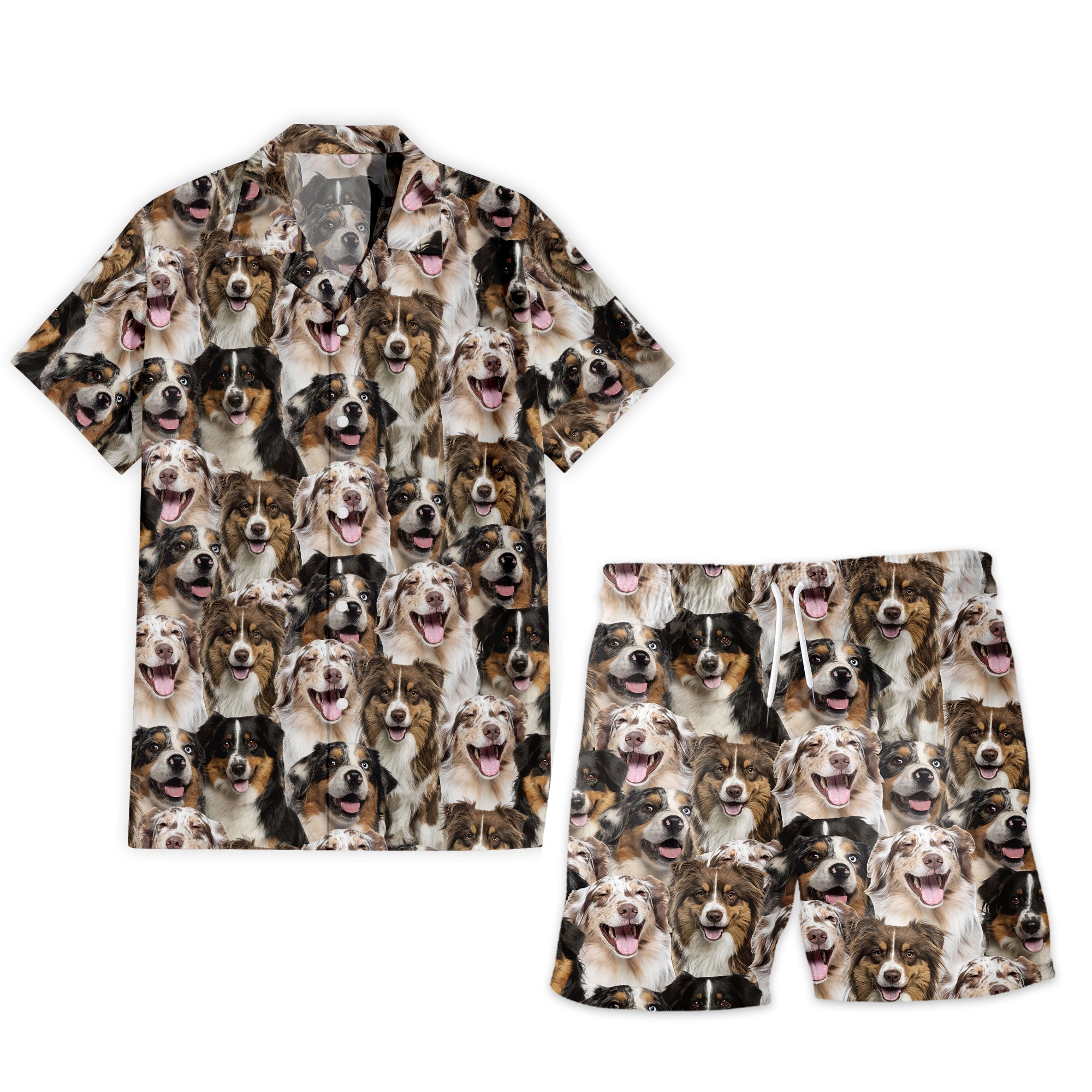 Australian Shepherd-2 Full Face Hawaiian Shirt & Short