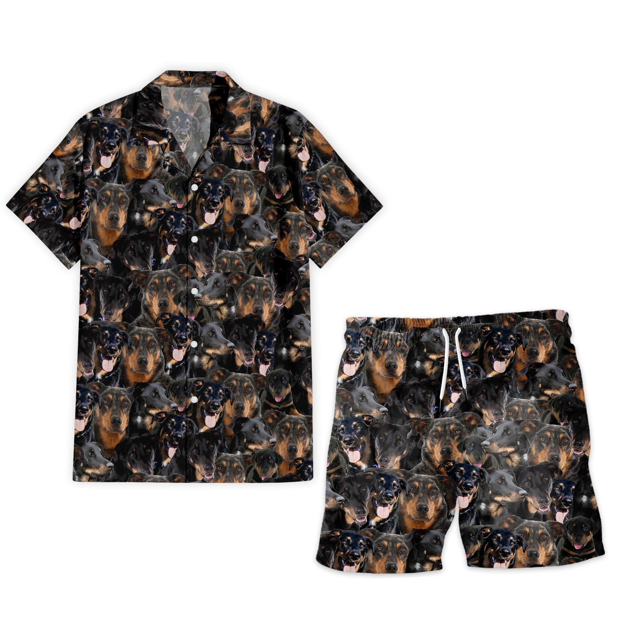 Beauceron Full Face Hawaiian Shirt & Short
