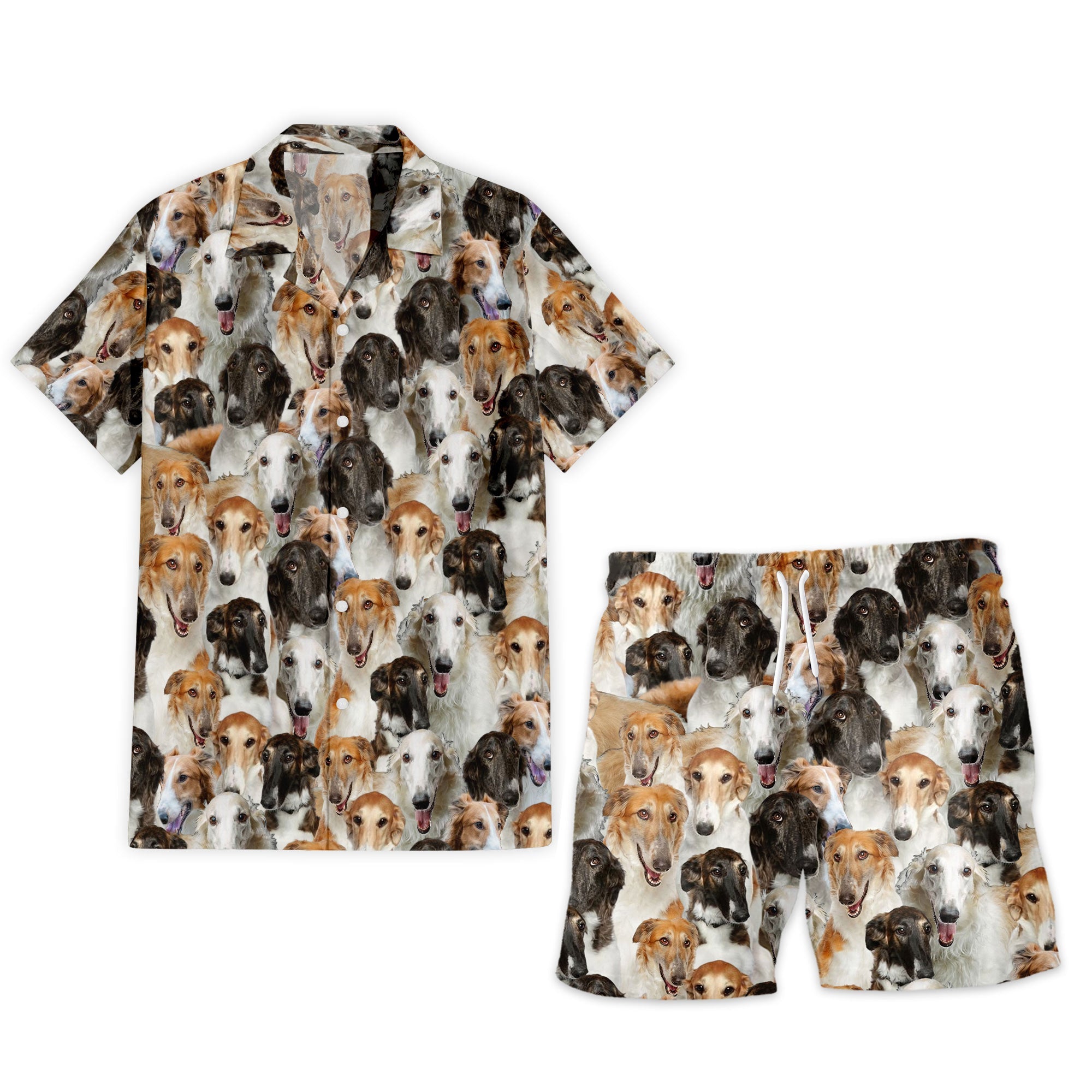 Borzoi Full Face Hawaiian Shirt & Short