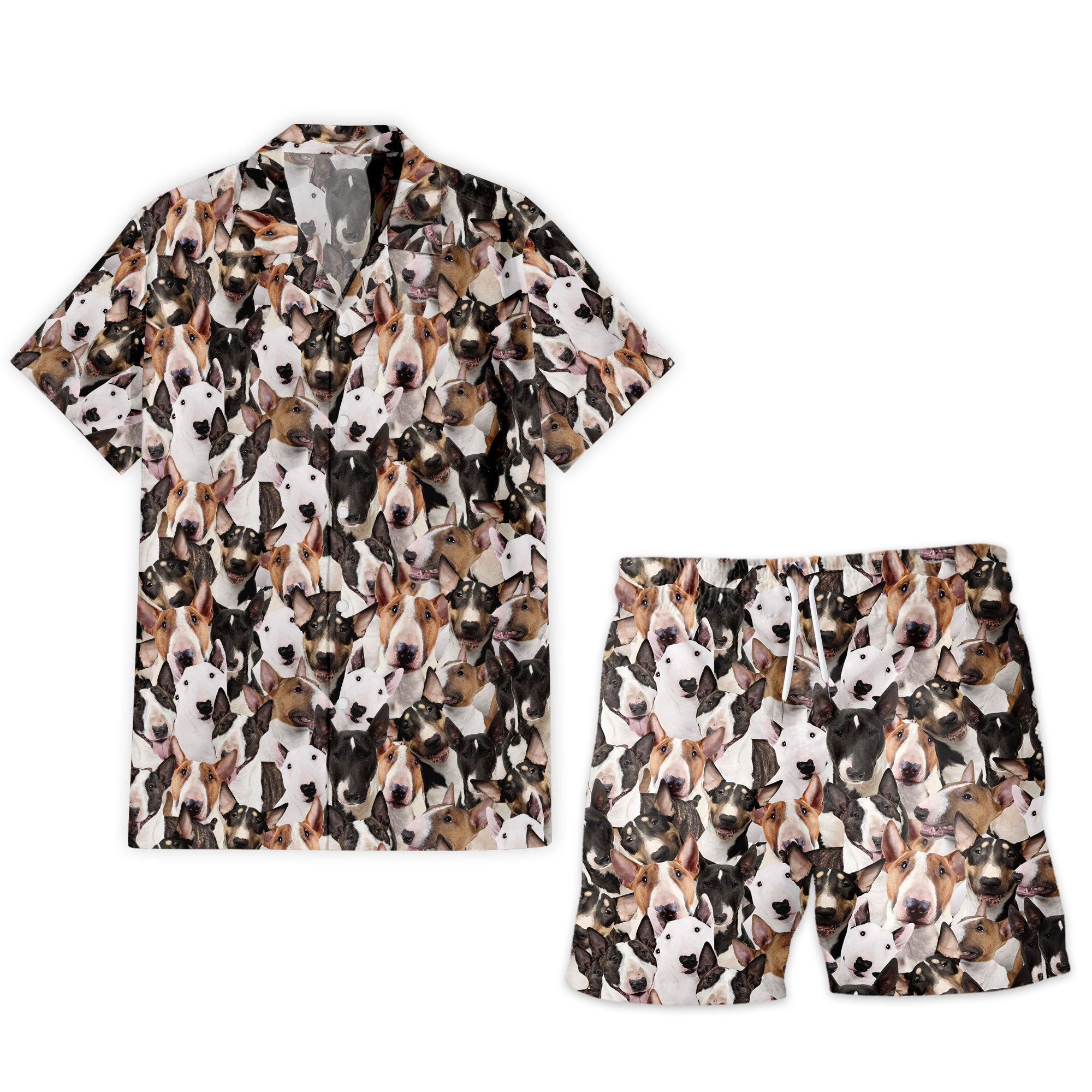 Bull Terrier Full Face Hawaiian Shirt & Short