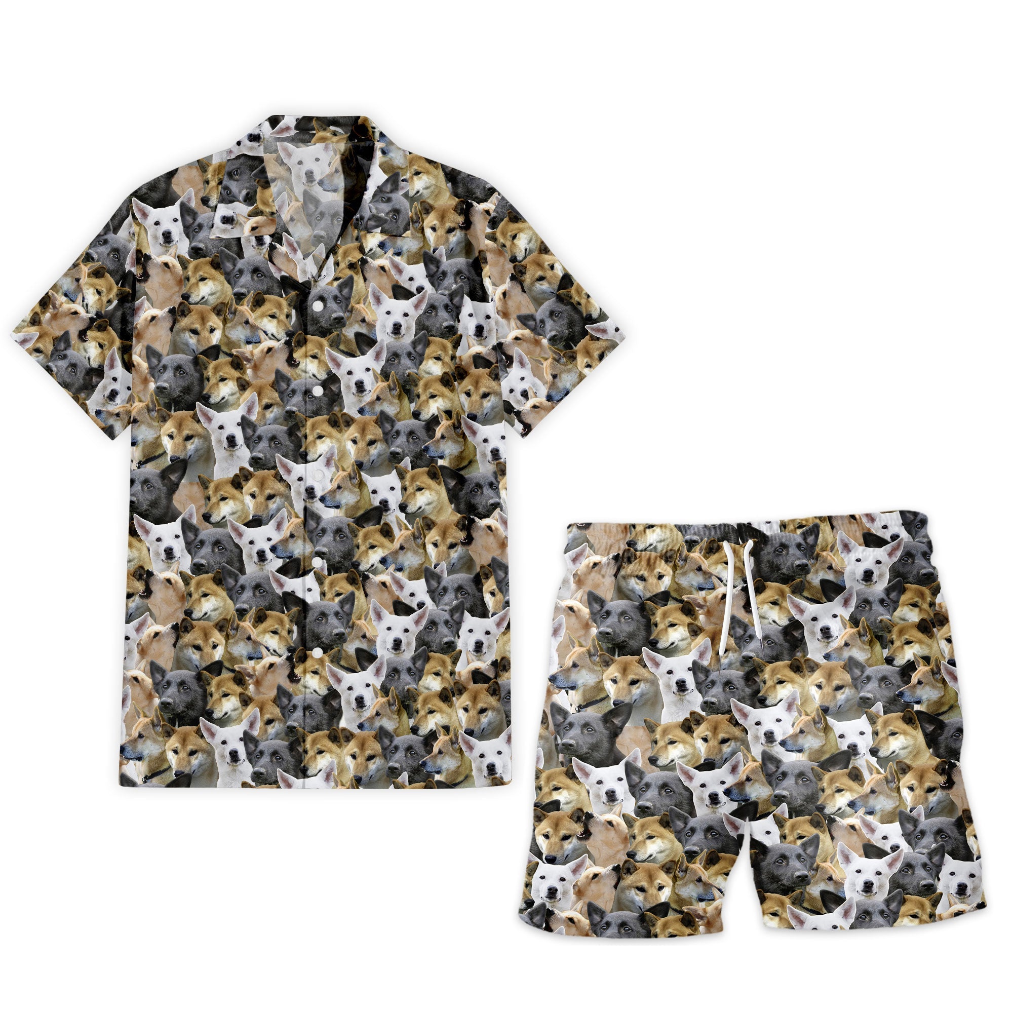 Canaan Dog Full Face Hawaiian Shirt & Short
