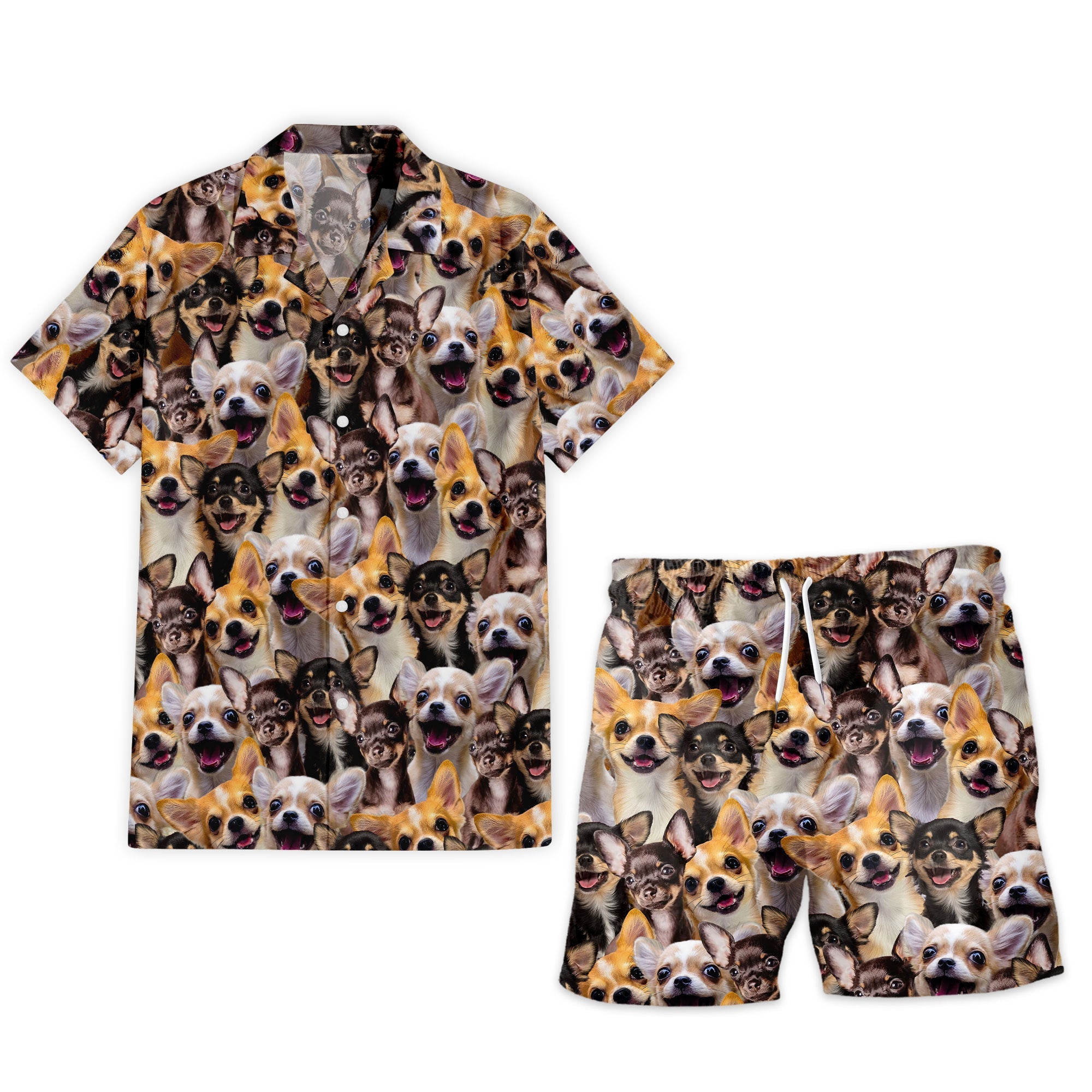 Chihuahua Dog Full Face Hawaiian Shirt & Short