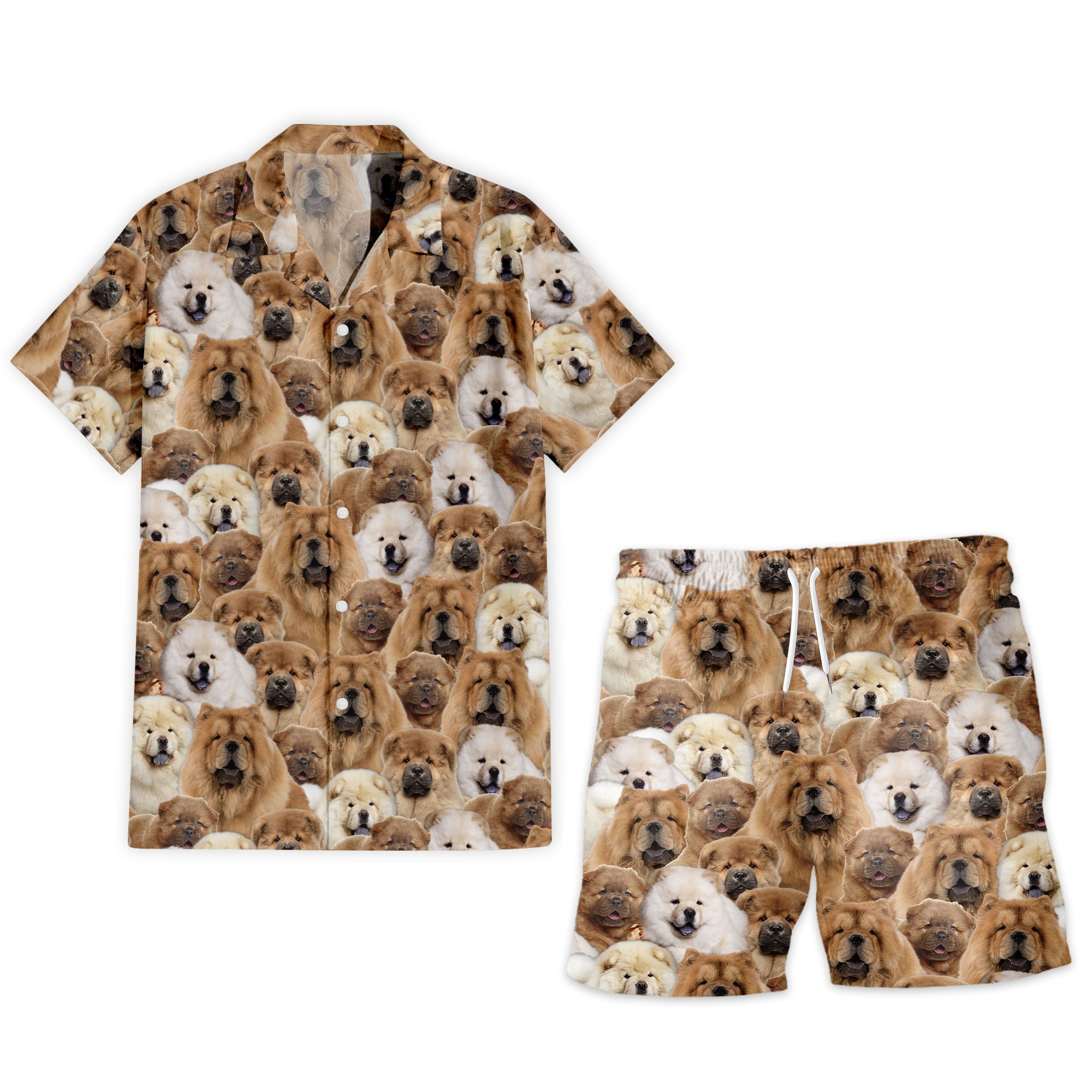 Chow Chow Full Face Hawaiian Shirt & Short