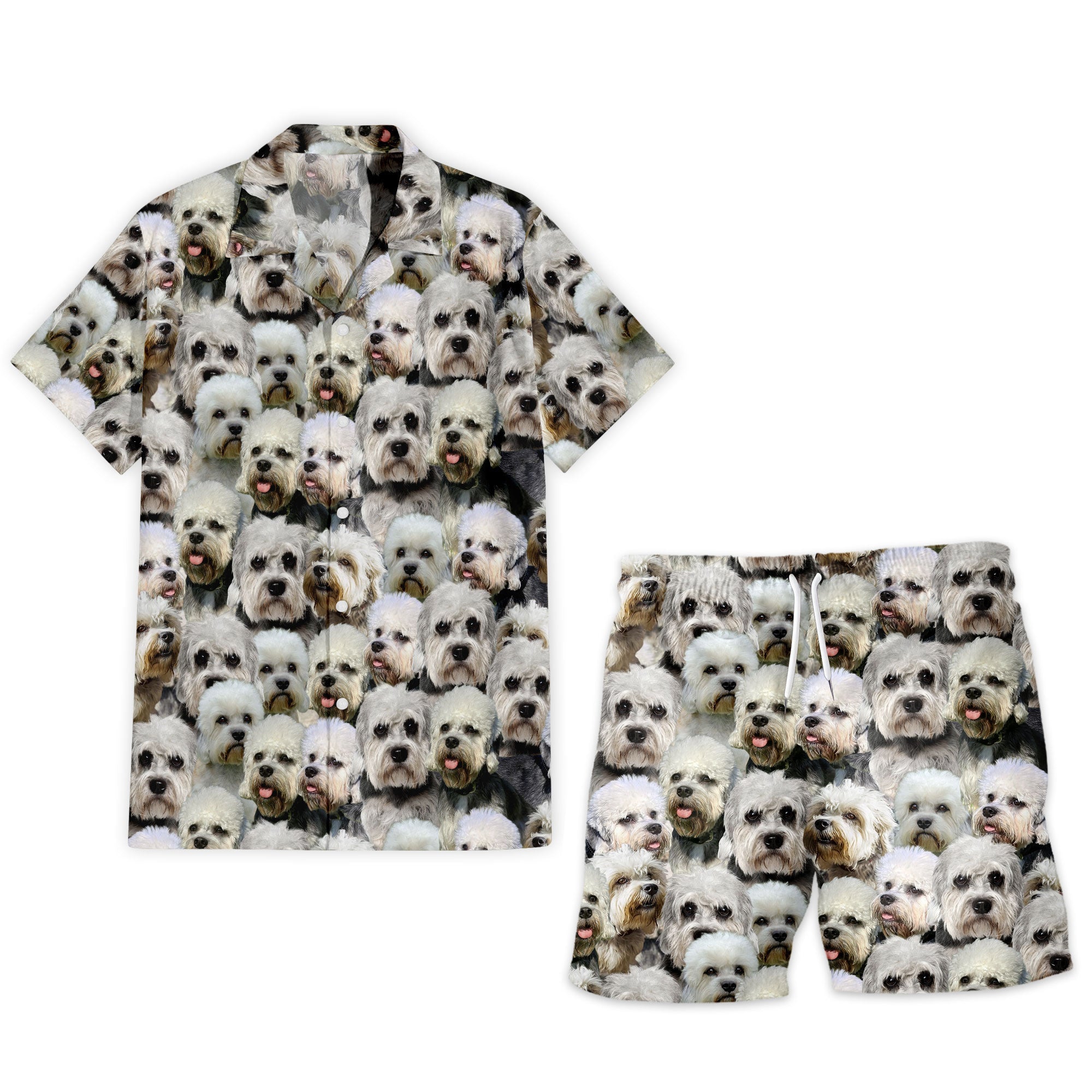 Dandie Dinmont Terrier Full Face Hawaiian Shirt & Short