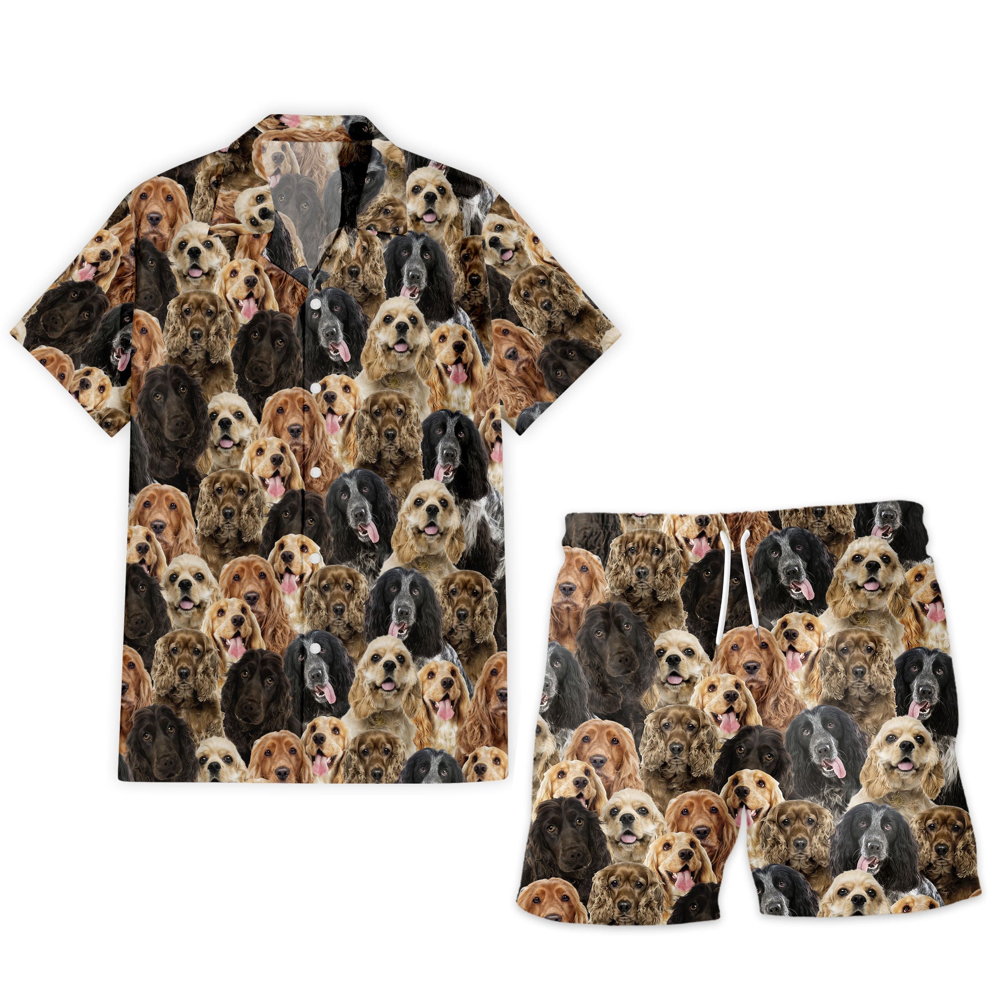English Cocker Spaniel 2 Full Face Hawaiian Shirt & Short