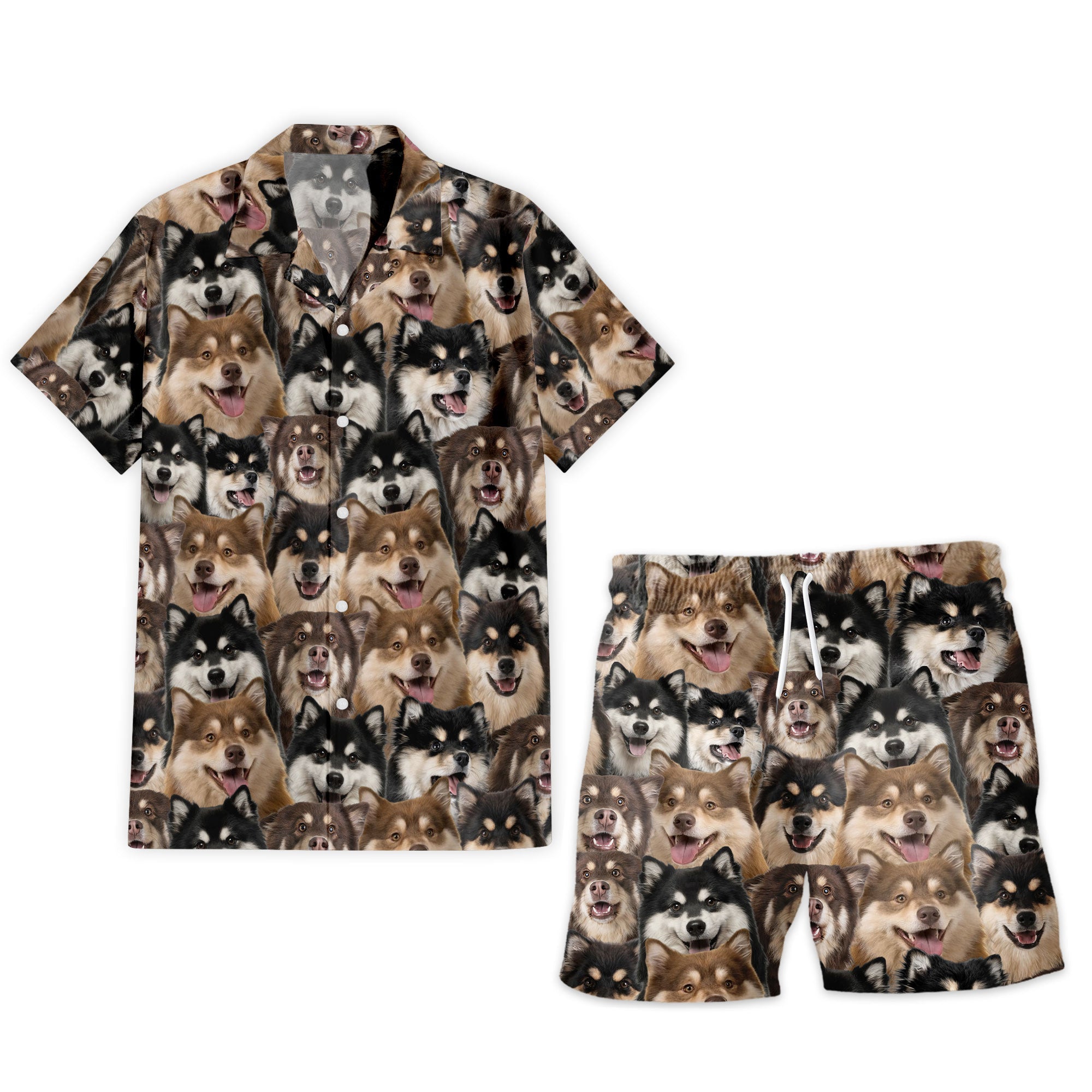 Finnish Lapphund Full Face Hawaiian Shirt & Short