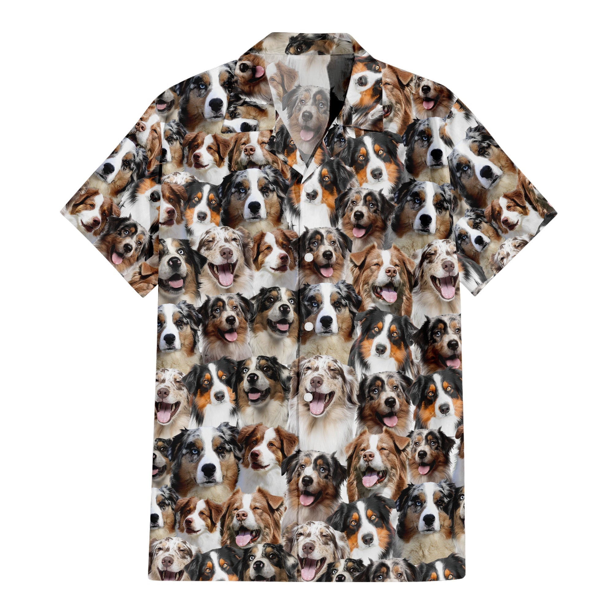 Australian Shepherd Full Face Hawaiian Shirt & Short