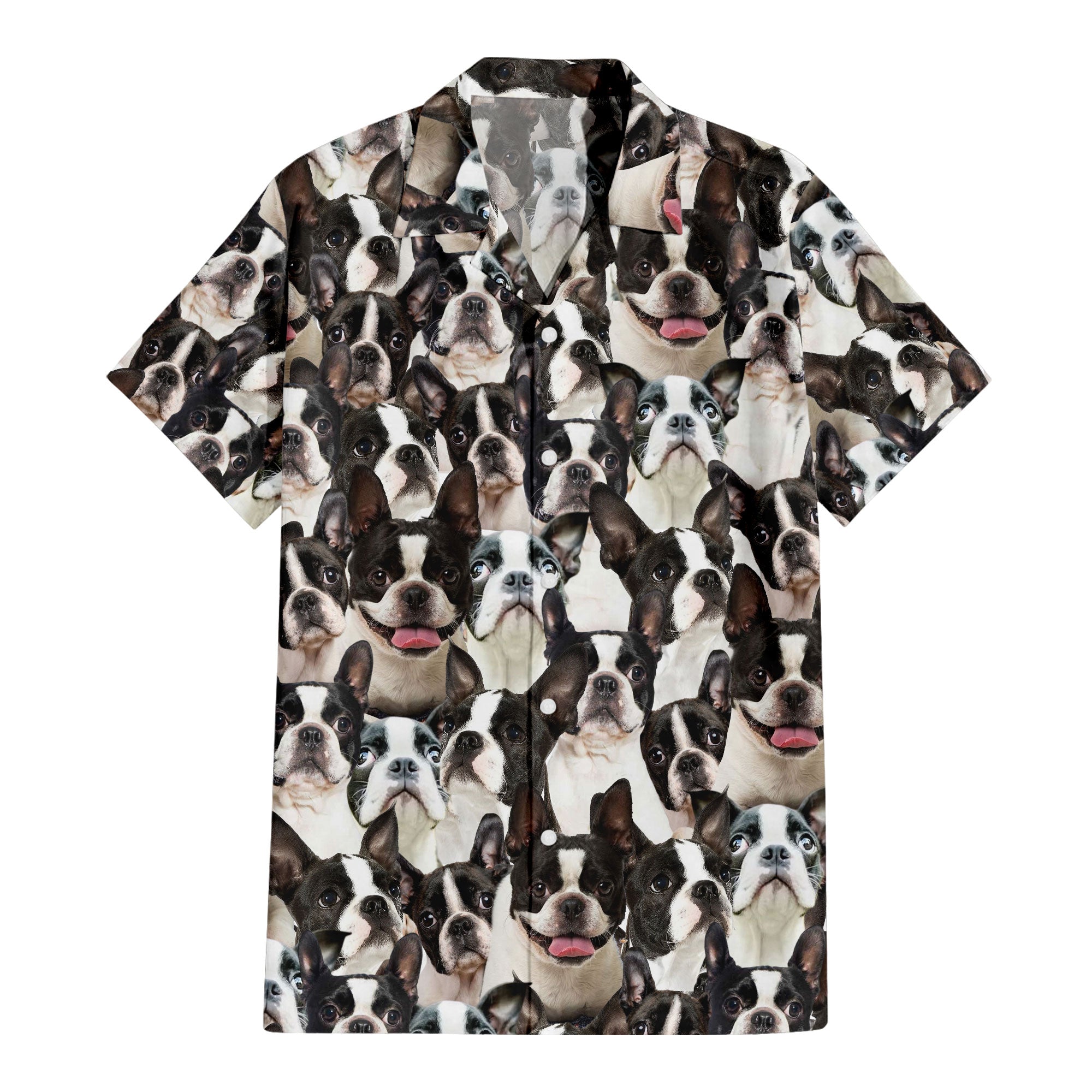 Boston Terrier Full Face Hawaiian Shirt & Short