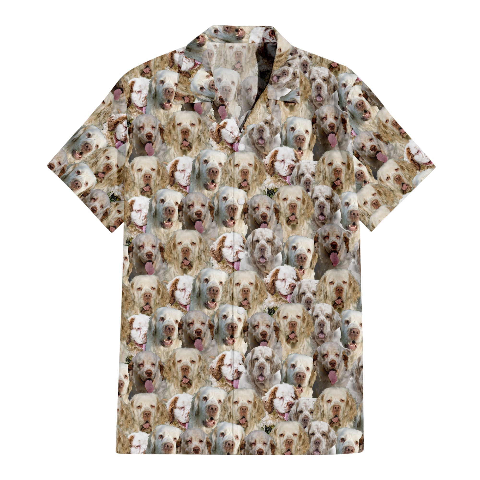 Clumber Spaniel Full Face Hawaiian Shirt & Short