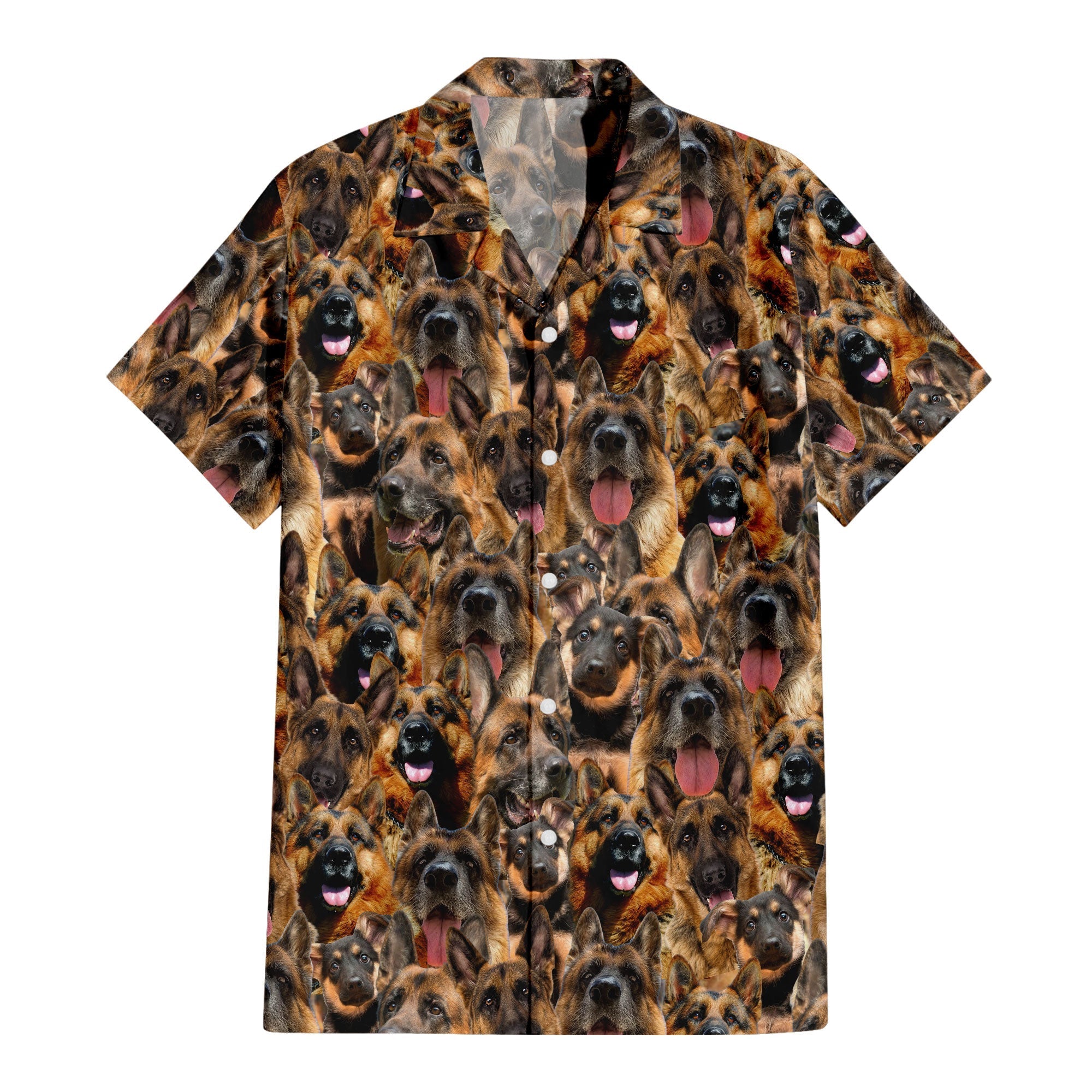 German Shepherd - Golden Retriever Full Face Hawaiian Shirt & Short