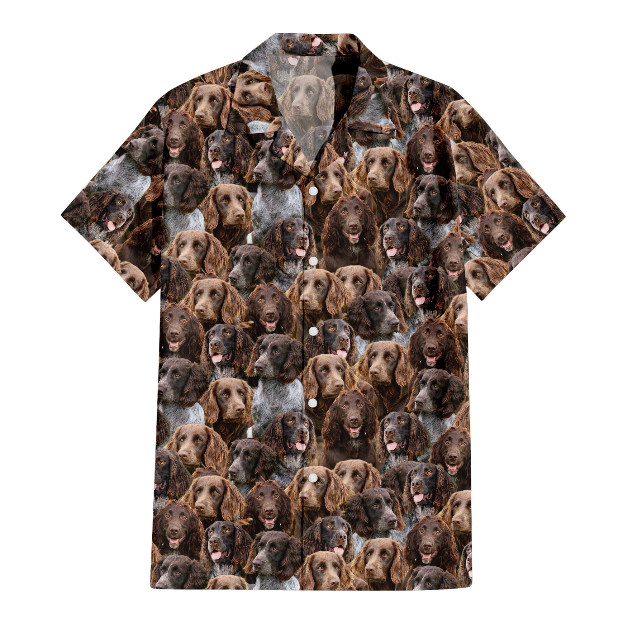 German Spaniel - Golden Retriever Full Face Hawaiian Shirt & Short