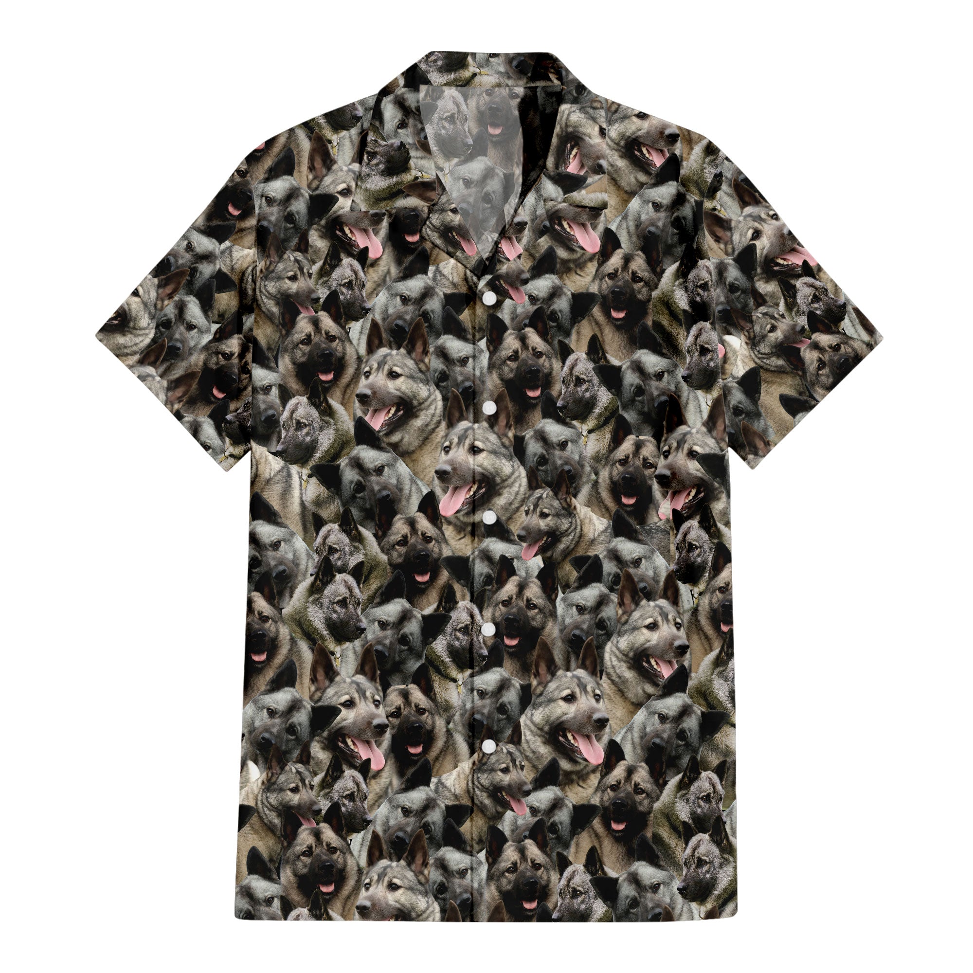 Norwegian Elkhound Full Face Hawaiian Shirt & Short