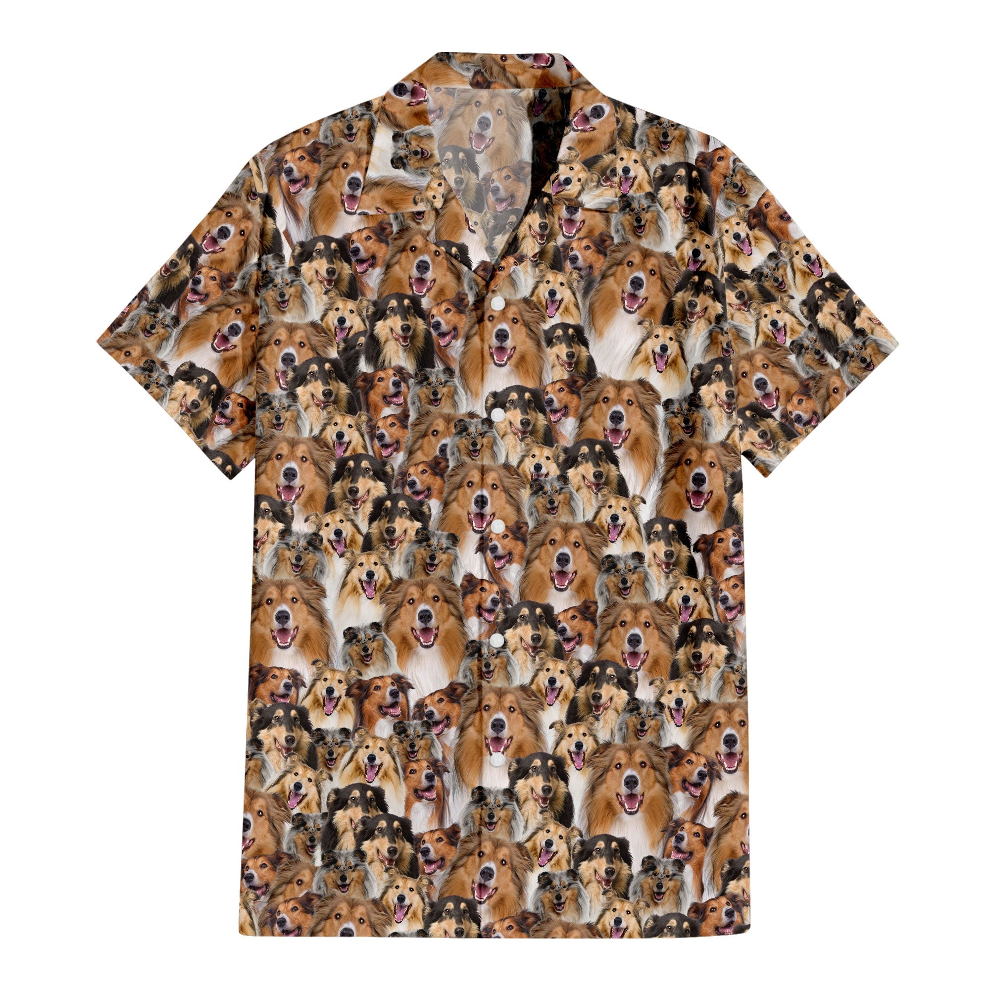 Rough Collie Full Face Hawaiian Shirt & Short