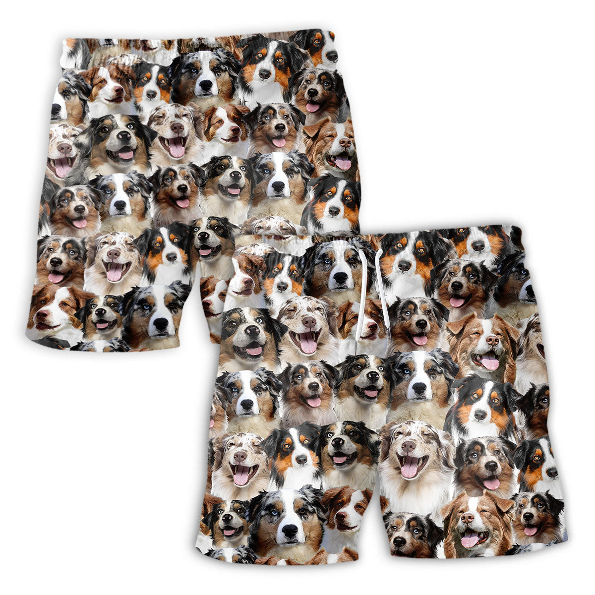 Australian Shepherd Full Face Hawaiian Shirt & Short