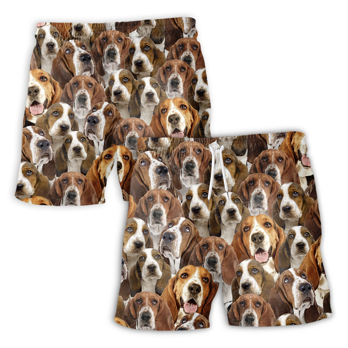 Basset Hound Full Face Hawaiian Shirt & Short