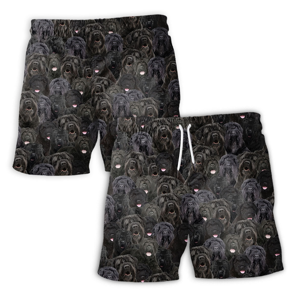 Black Russian Terrier Full Face Hawaiian Shirt & Short