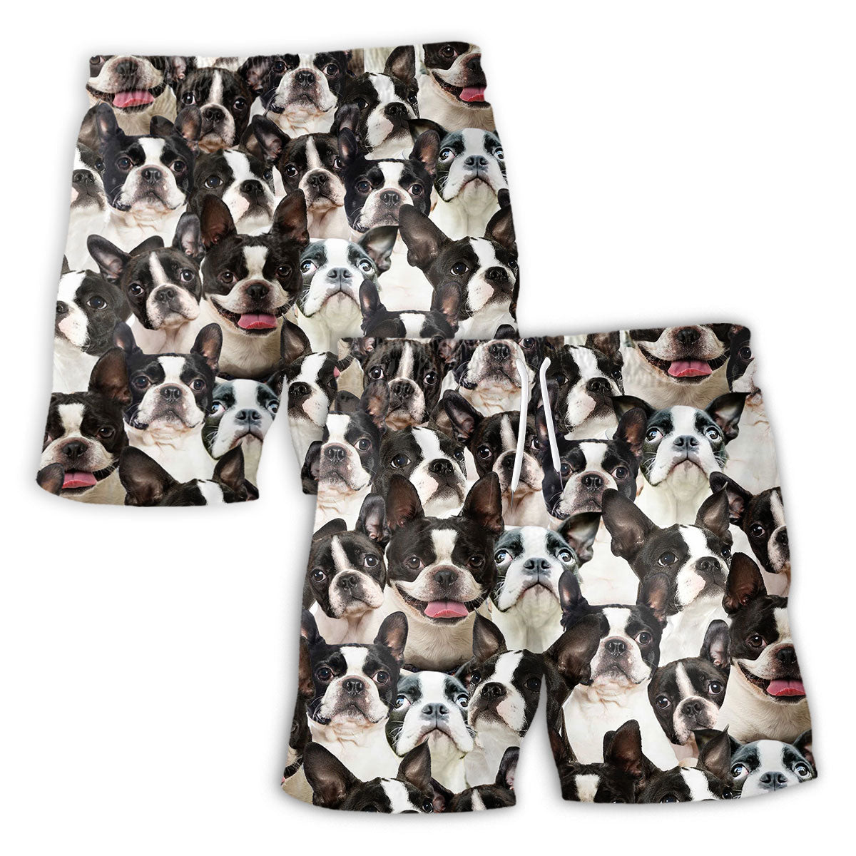 Boston Terrier Full Face Hawaiian Shirt & Short