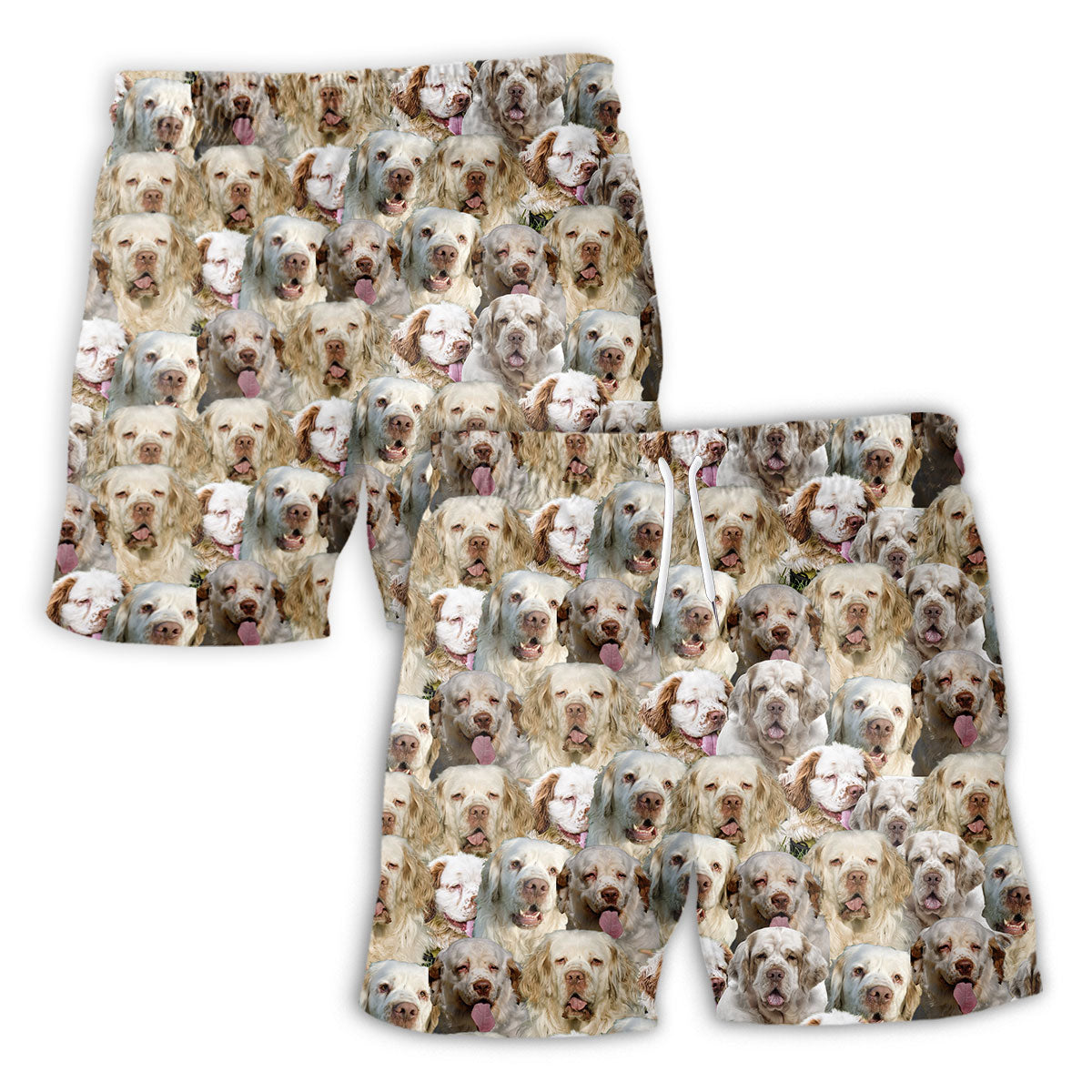 Clumber Spaniel Full Face Hawaiian Shirt & Short