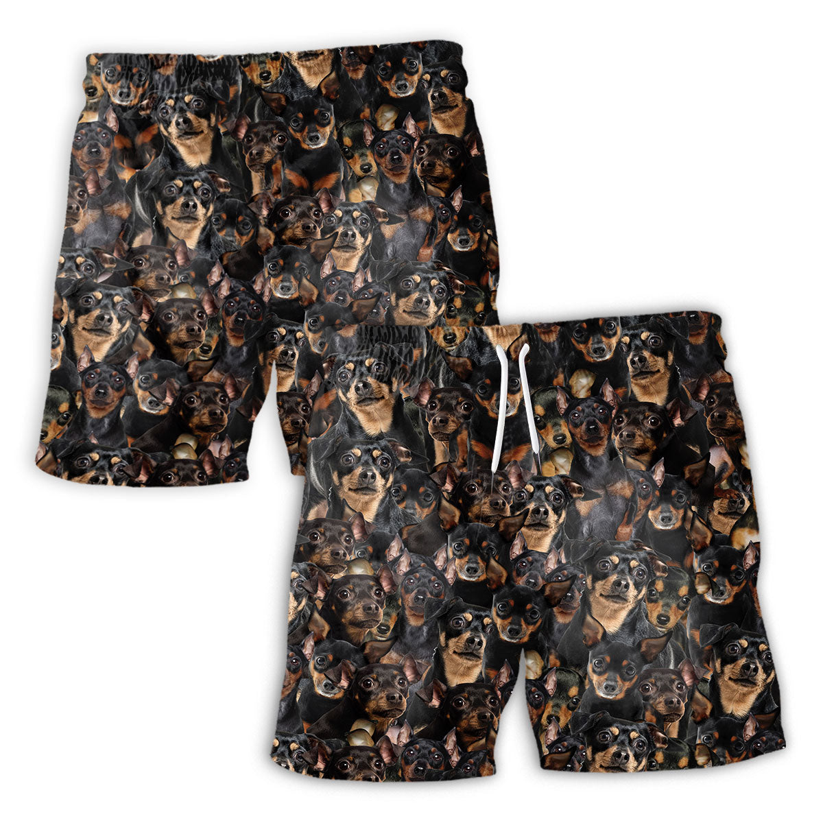 Miniature Pinscher Full Face Hawaiian Shirt & Short