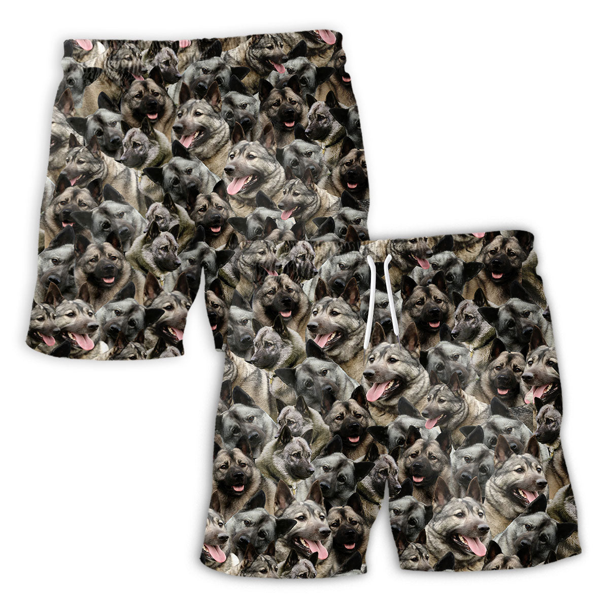 Norwegian Elkhound Full Face Hawaiian Shirt & Short