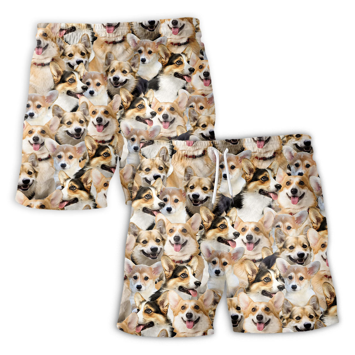 Welsh Corgi Full Face Hawaiian Shirt & Short