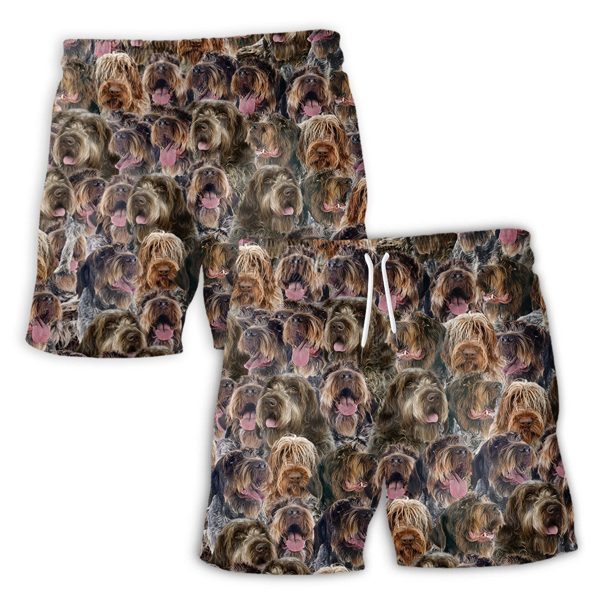 Wirehaired Pointing Griffo Full Face Hawaiian Shirt & Short
