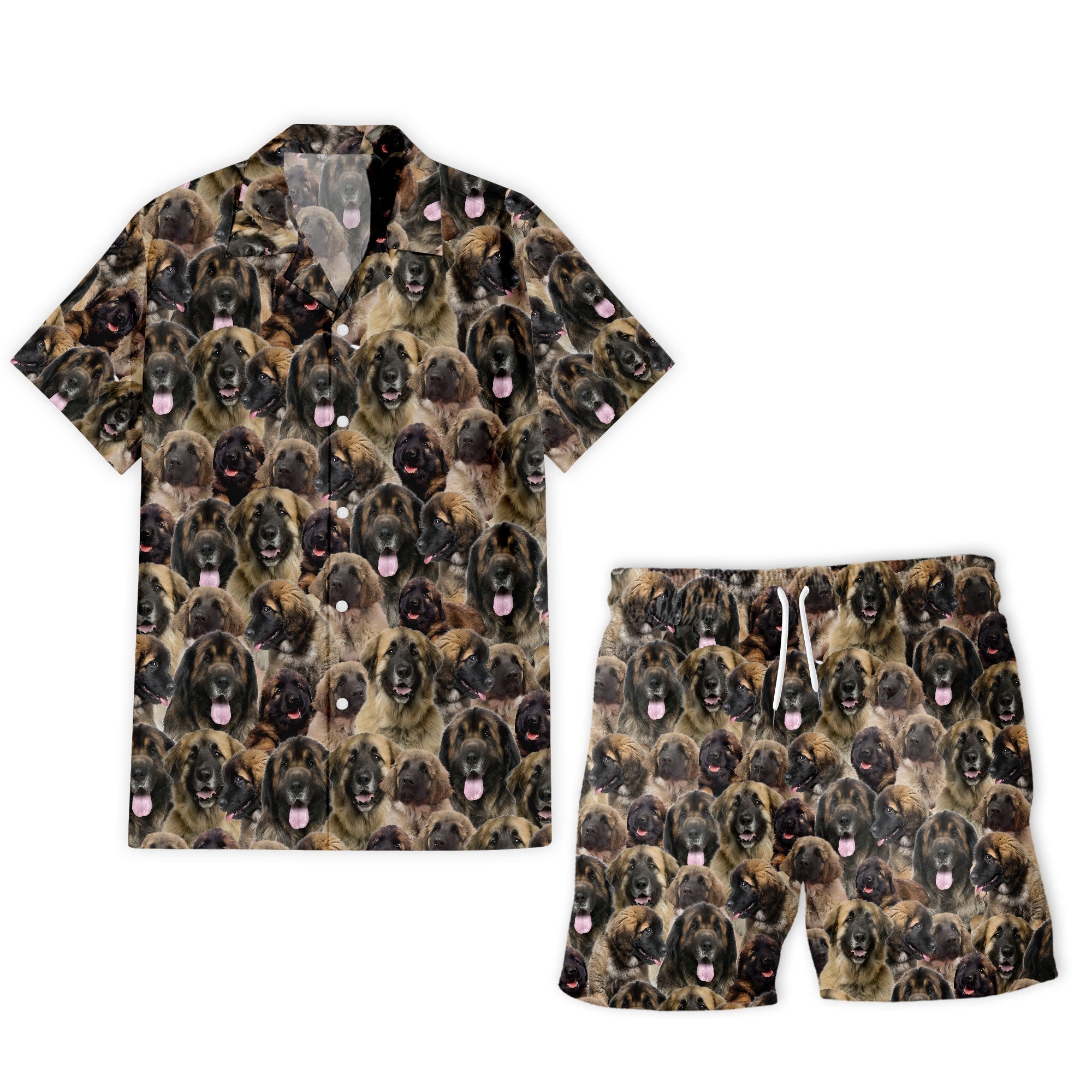 Leonberger Full Face Hawaiian Shirt & Short