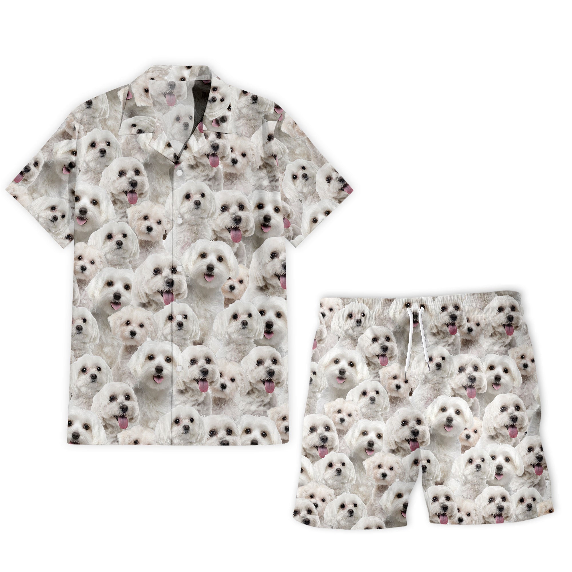 Maltese Full Face Hawaiian Shirt & Short