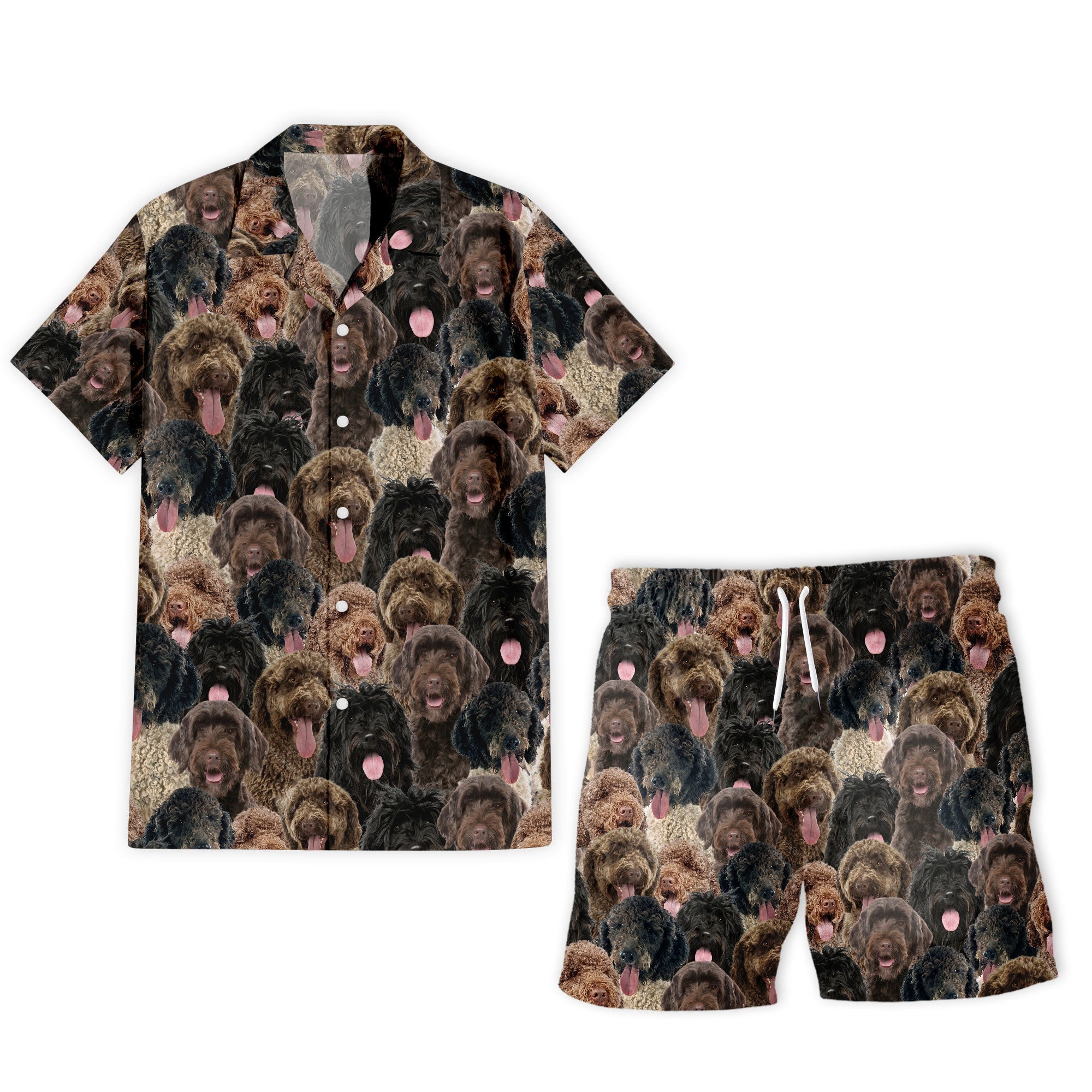 Portuguese Water Dog 1 Full Face Hawaiian Shirt & Short