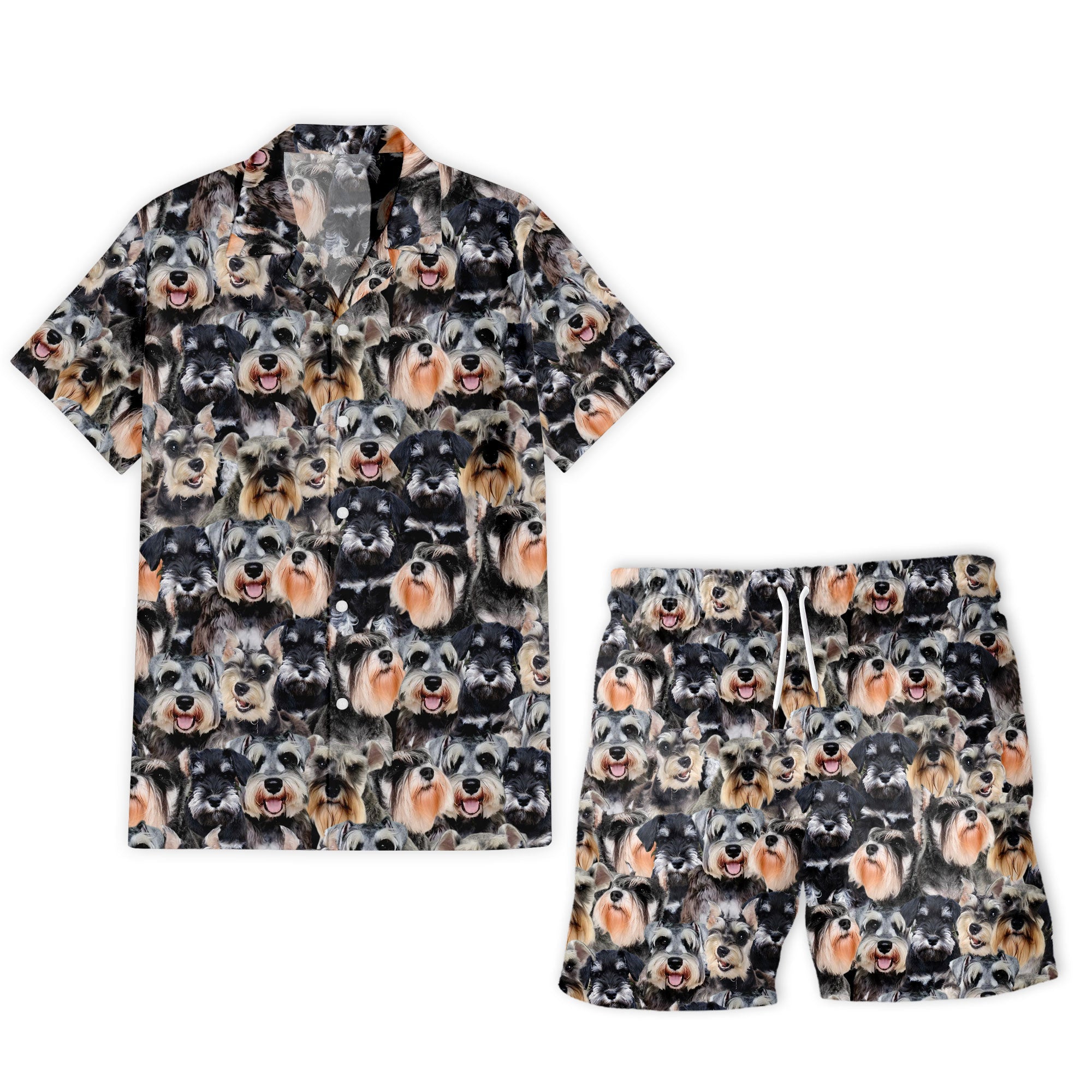 Schnauzer Full Face Hawaiian Shirt & Short