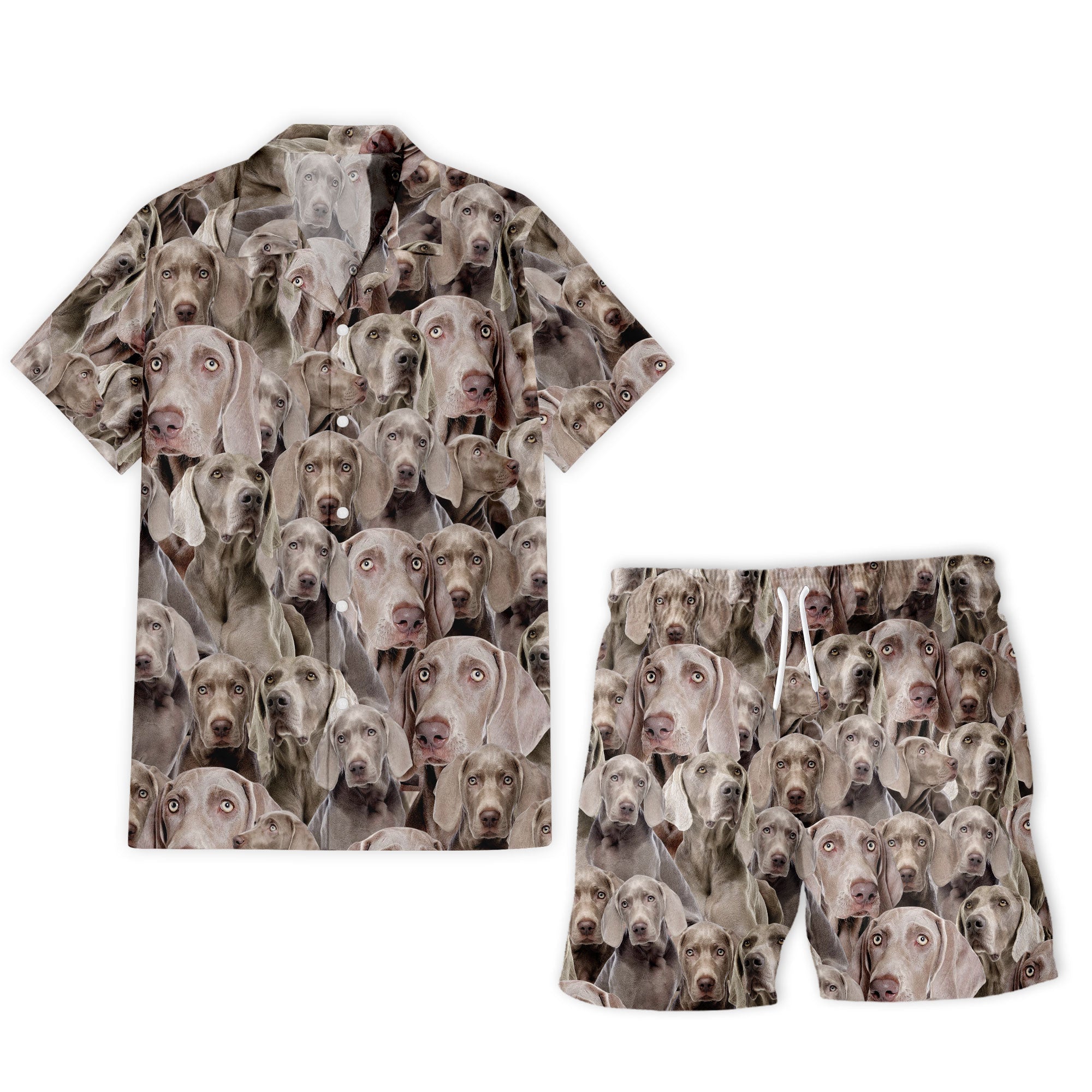 Weimaraner Full Face Hawaiian Shirt & Short