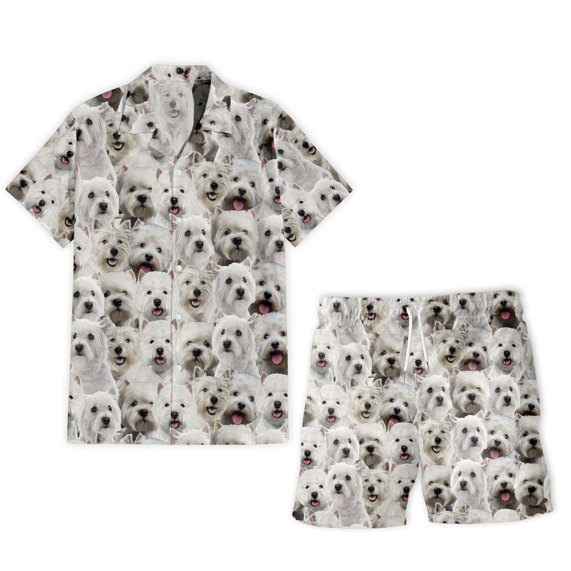 West Highland White Terrier Full Face Hawaiian Shirt & Short