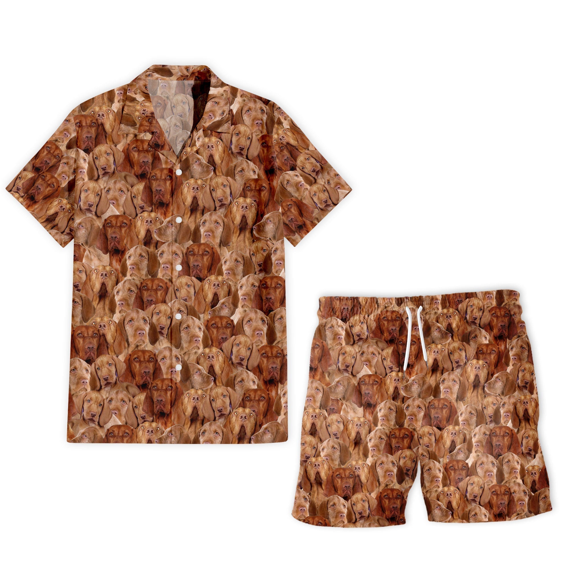 Wirehaired Vizsla Full Face Hawaiian Shirt & Short